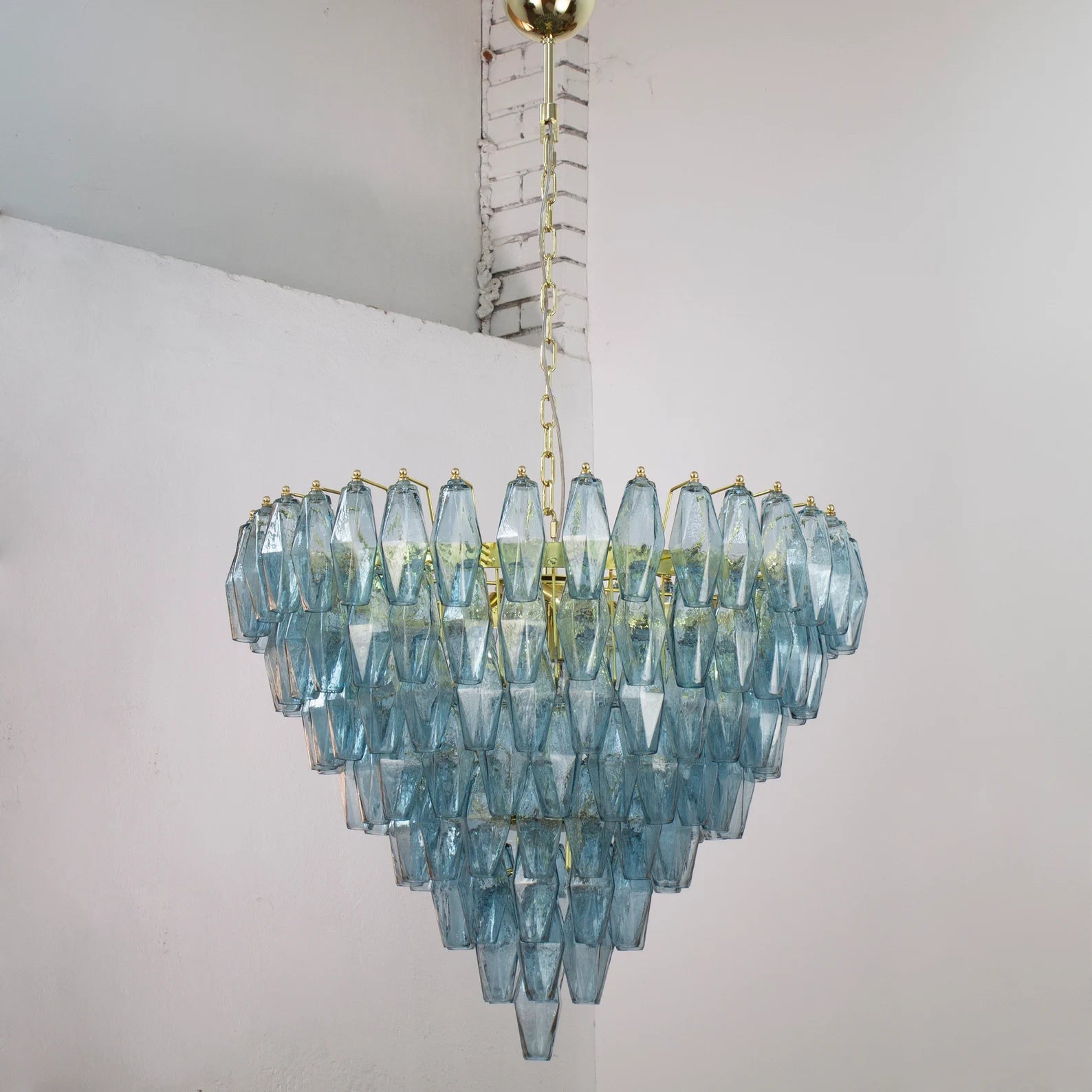 Murano Avio Poliedri Chandelier Ø75 - 143 Glasses - Bellavé Studio