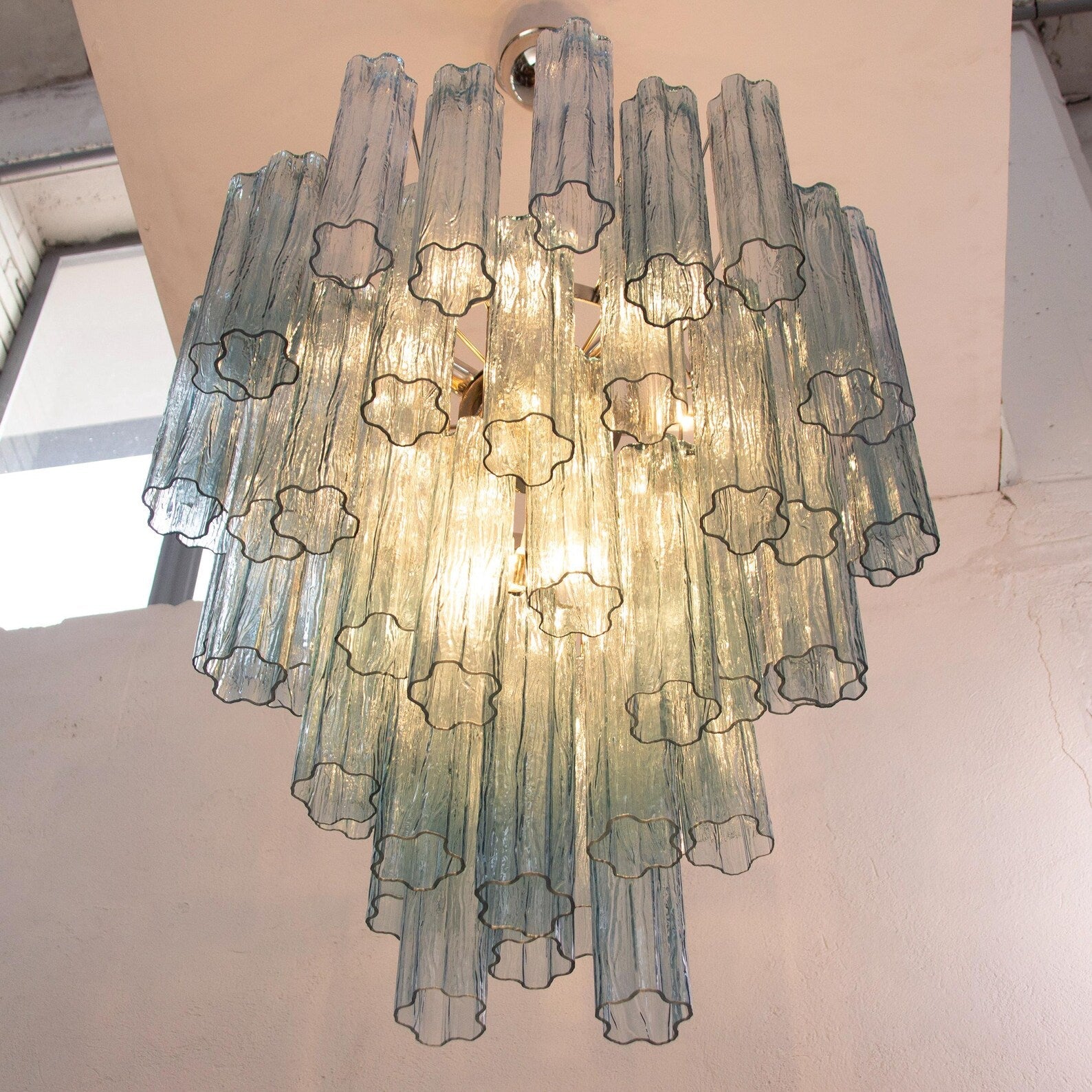 Murano Blue Tronchi Chandelier Ø70 - 56 Tubes - Bellavé Studio