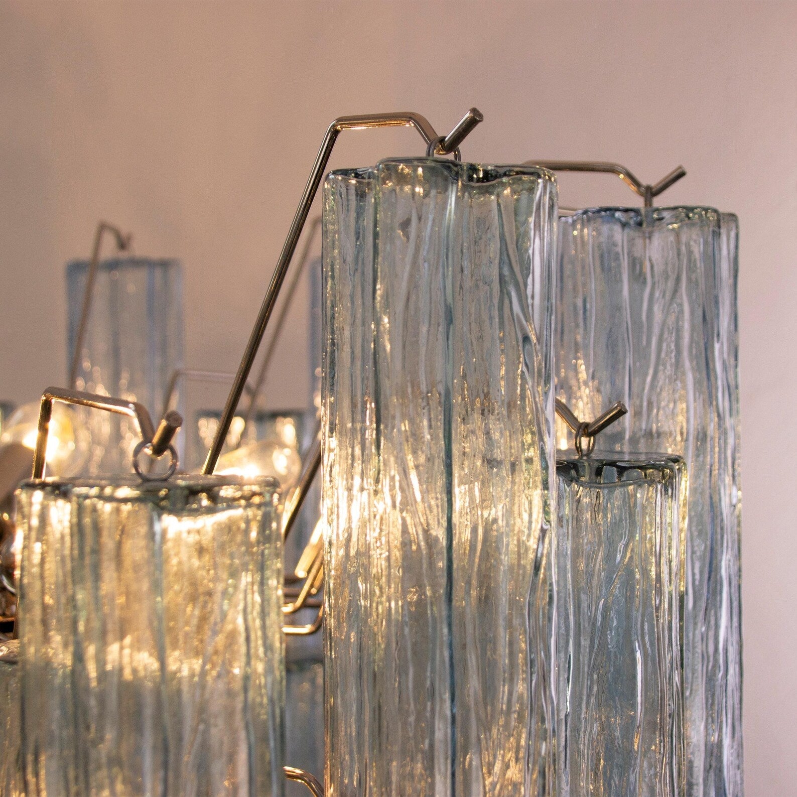 Murano Blue Tronchi Chandelier Ø70 - 56 Tubes - Bellavé Studio
