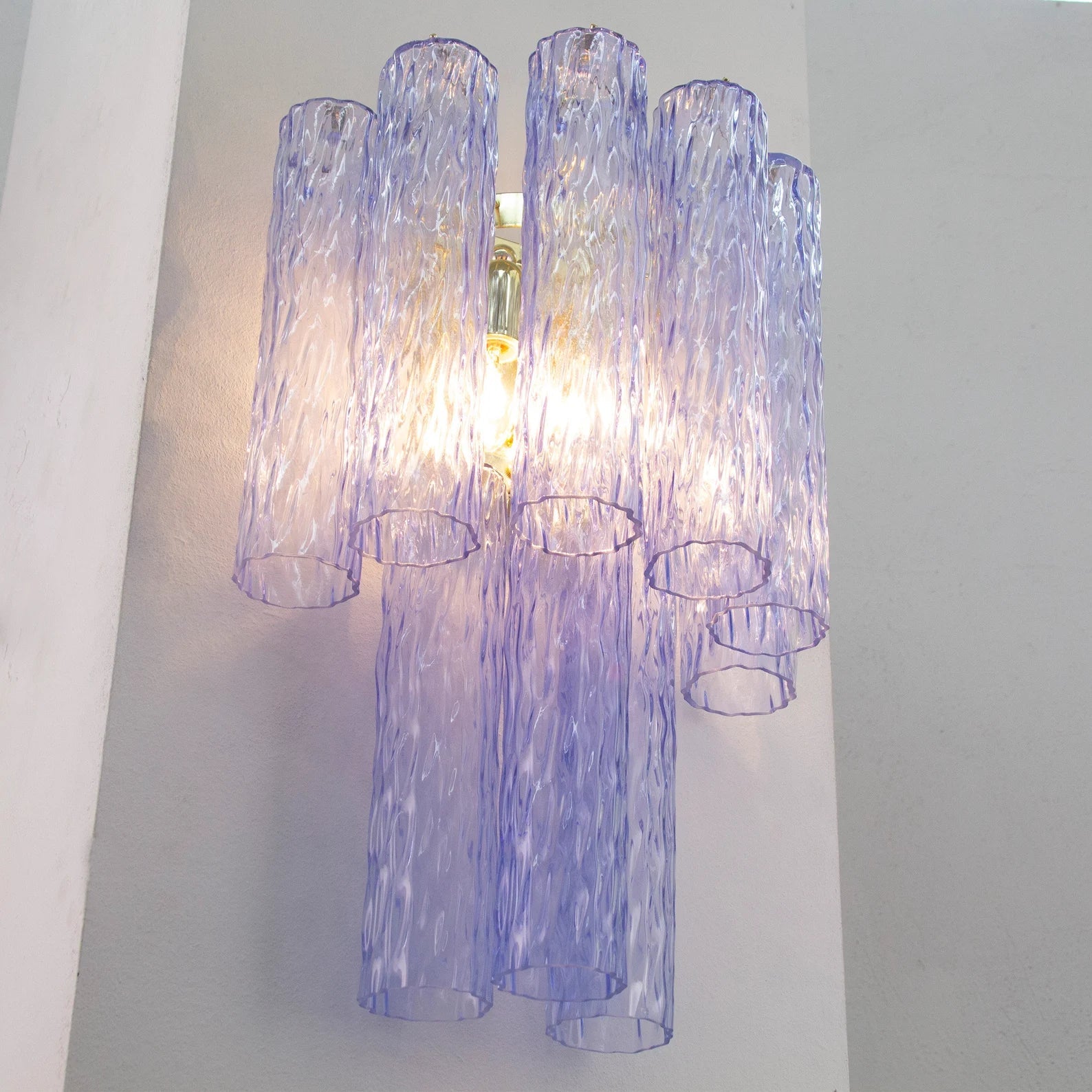 Murano Blue Tronchi Wall Sconce - Bellavé Studio