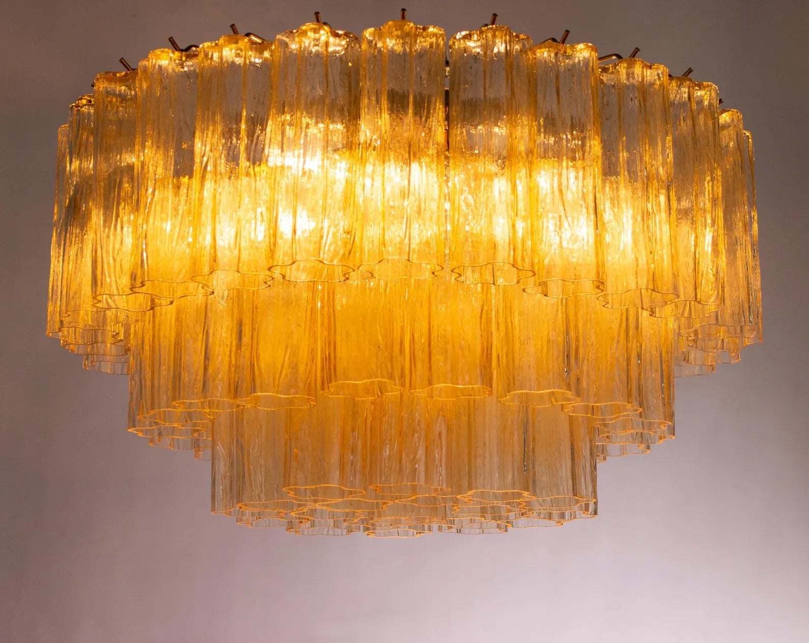Murano Champagne Tronchi Flush Chandelier Ø70 - Bellavé Studio