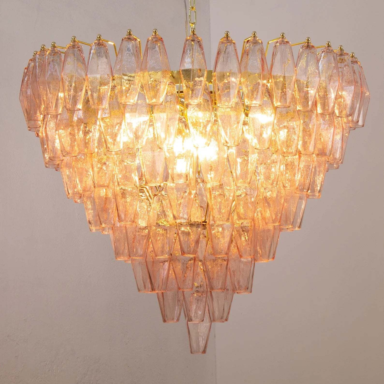 Murano Cipria Pink Poliedri Chandelier Ø75 - Bellavé Studio