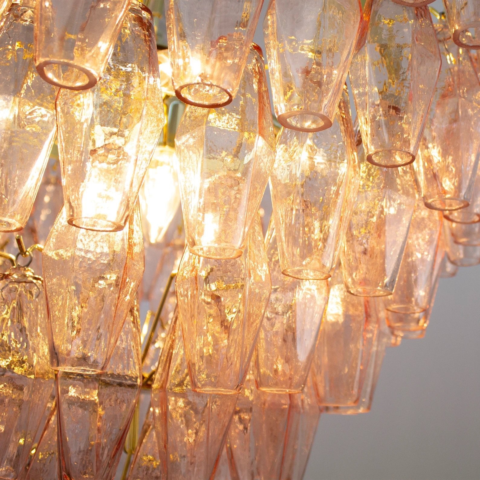 Murano Cipria Pink Poliedri Chandelier Ø75 - Bellavé Studio