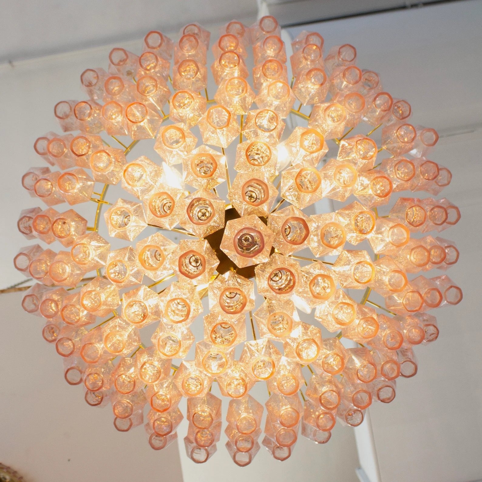 Murano Cipria Pink Poliedri Chandelier Ø75 - Bellavé Studio