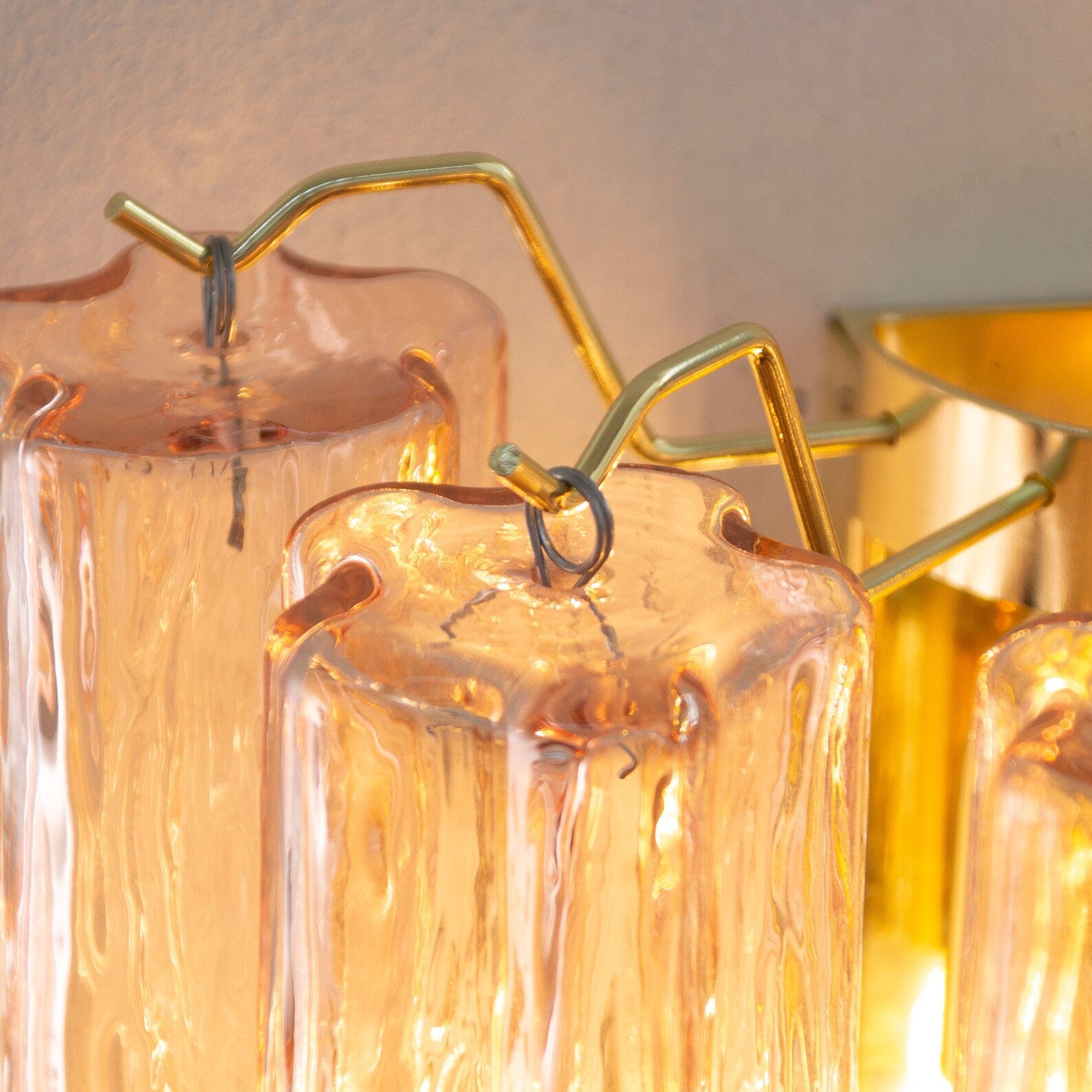 Murano Cipria Pink Tronchi Wall Sconces – Set of 2 - Bellavé Studio