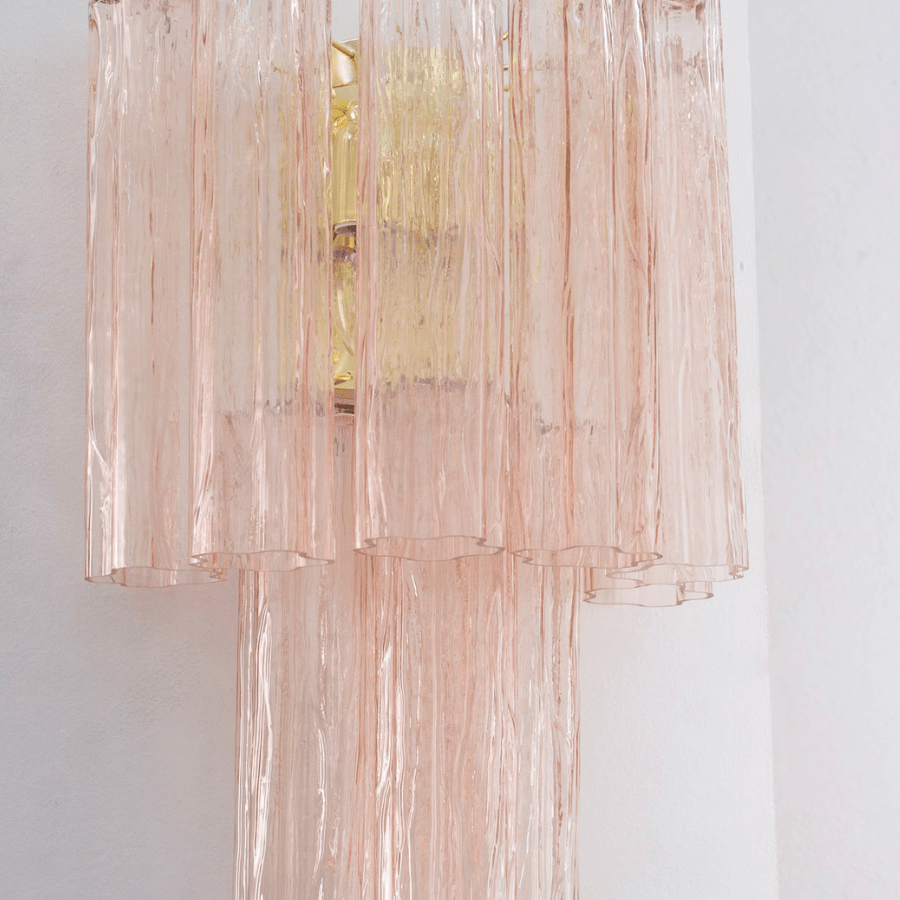 Murano Cipria Pink Tronchi Wall Sconces – Set of 2 - Bellavé Studio