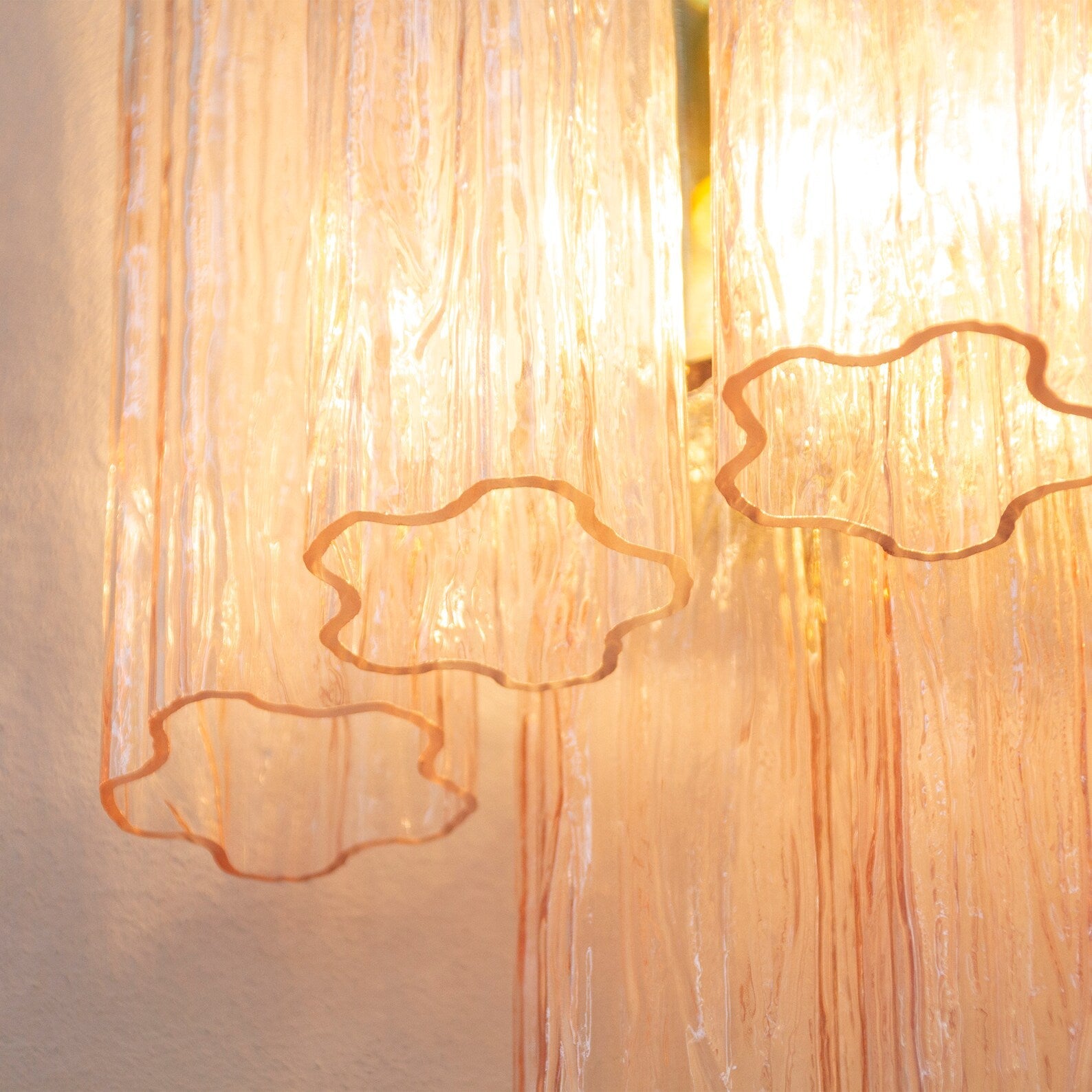 Murano Cipria Pink Tronchi Wall Sconces – Set of 2 - Bellavé Studio