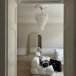 Murano Clear Drop Chandelier - 75 Drop - Bellavé Studio