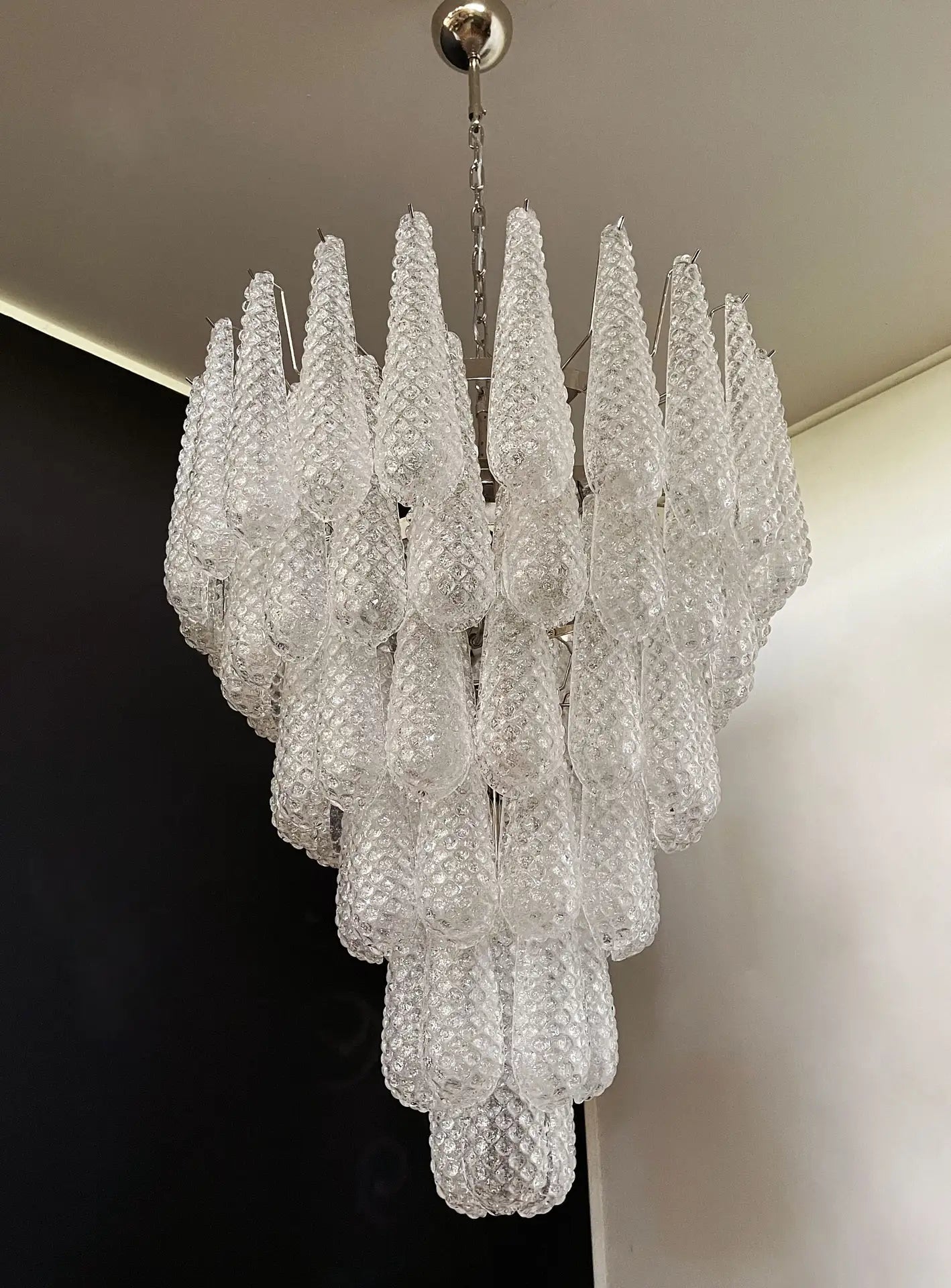 Murano Clear Drop Chandelier - 75 Drop - Bellavé Studio