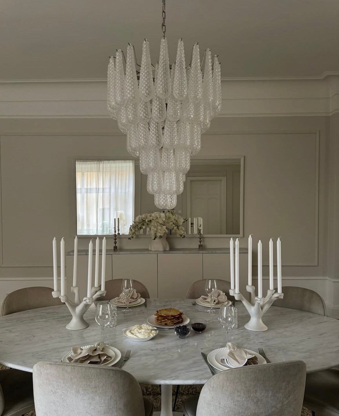 Murano Clear Drop Chandelier - 75 Drop - Bellavé Studio