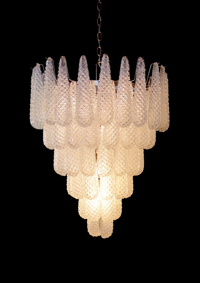 Murano Clear Drop Chandelier - 75 Drop - Bellavé Studio
