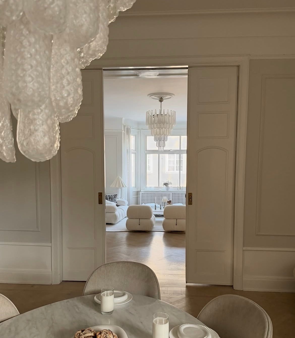 Murano Clear Drop Chandelier - 75 Drop - Bellavé Studio