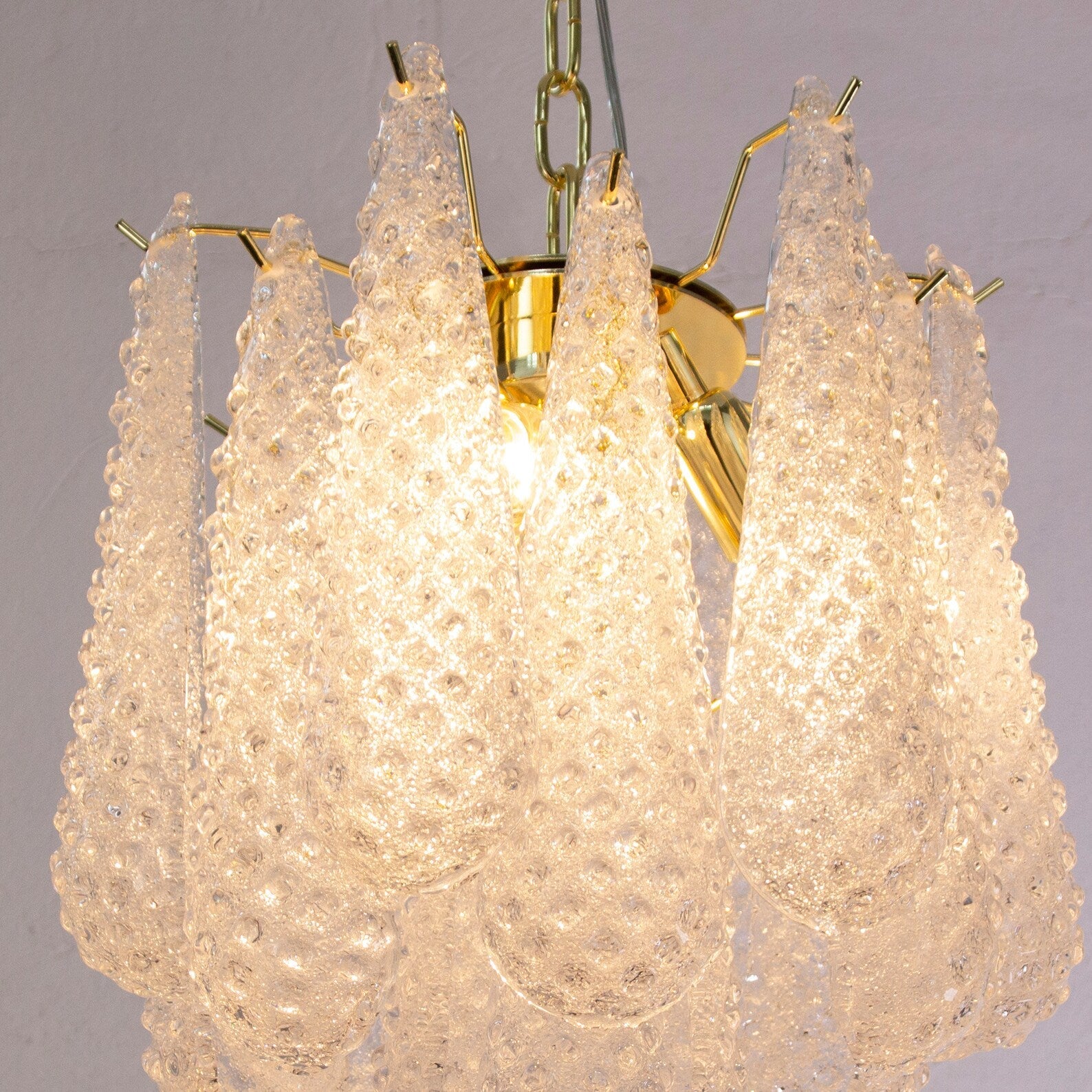 Murano Clear Drop Chandelier Ø55 - 15 Drop - Bellavé Studio