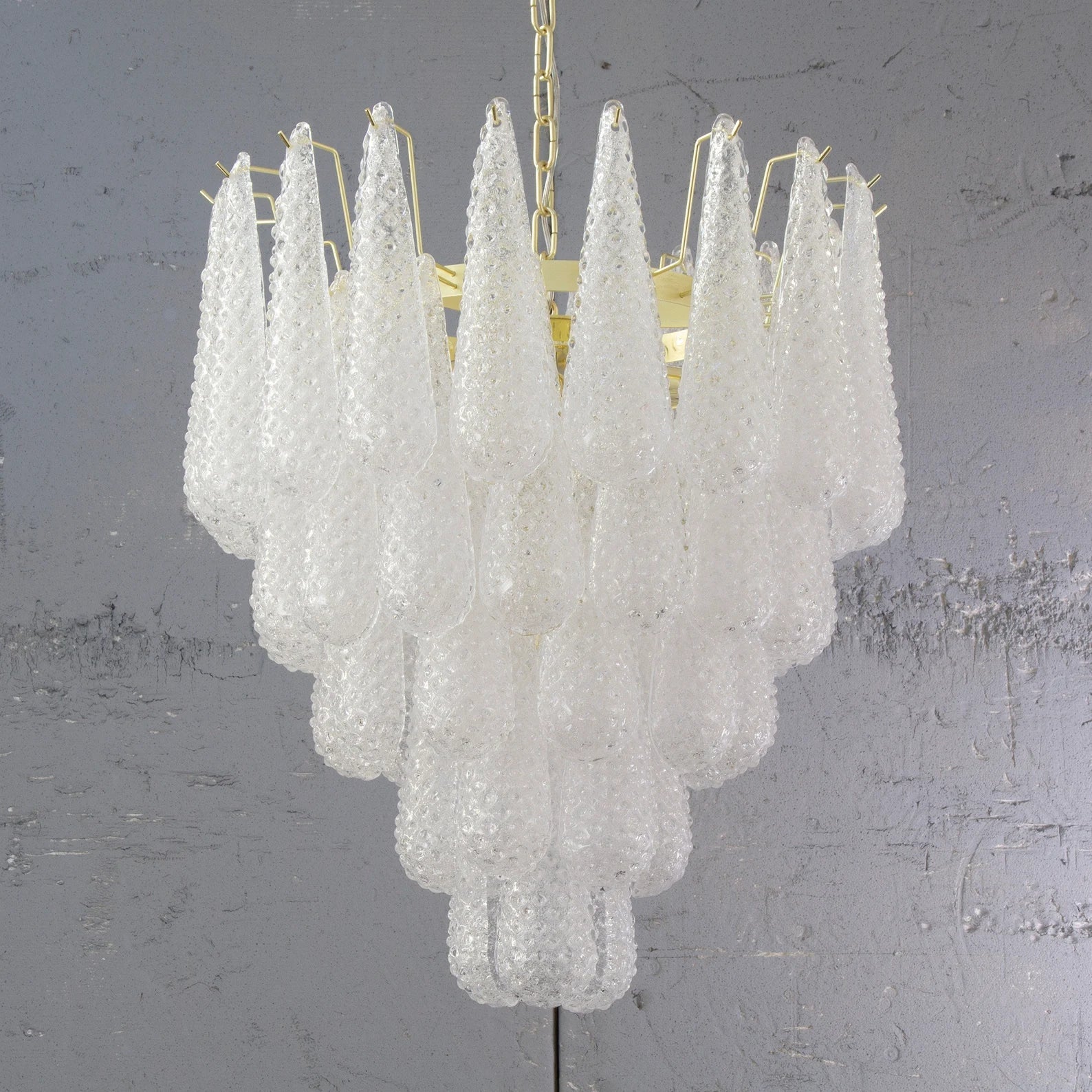 Murano Clear Drop Chandelier Ø60 - 52 Drop - Bellavé Studio