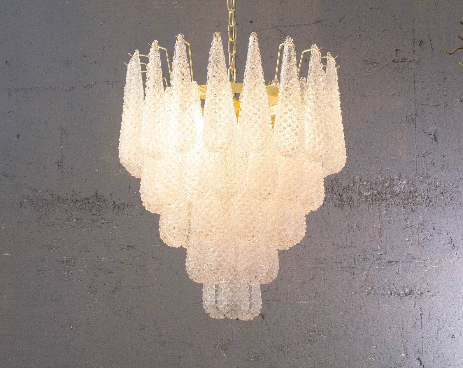 Murano Clear Drop Chandelier Ø60 - 52 Drop - Bellavé Studio