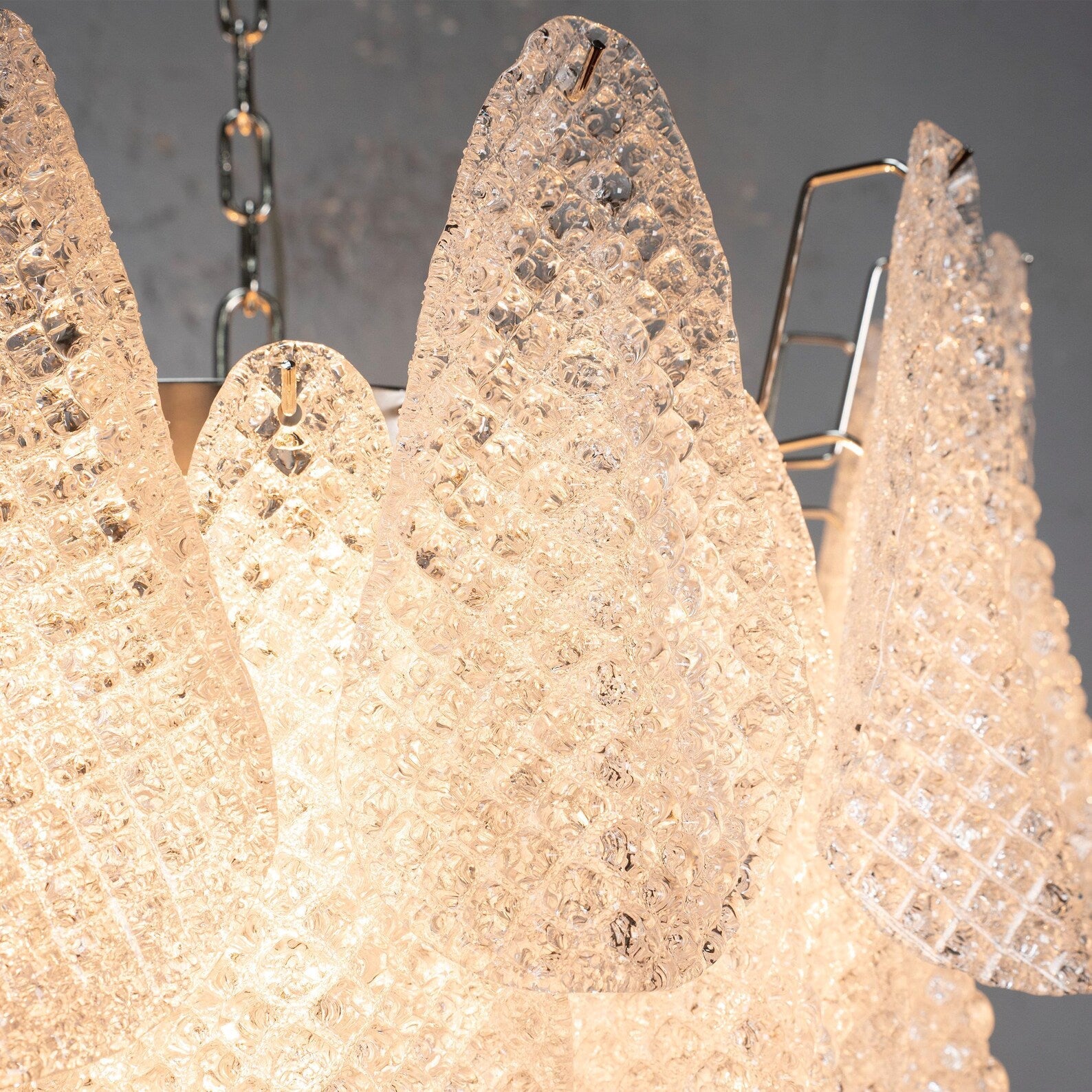 Murano Clear Drop Chandelier Ø70 - 50 glasses - Bellavé Studio