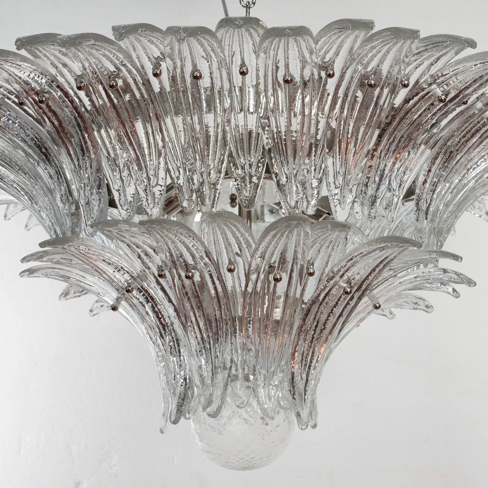 Murano Clear Palmette Chandelier – 2 Tier Ø85 - Bellavé Studio