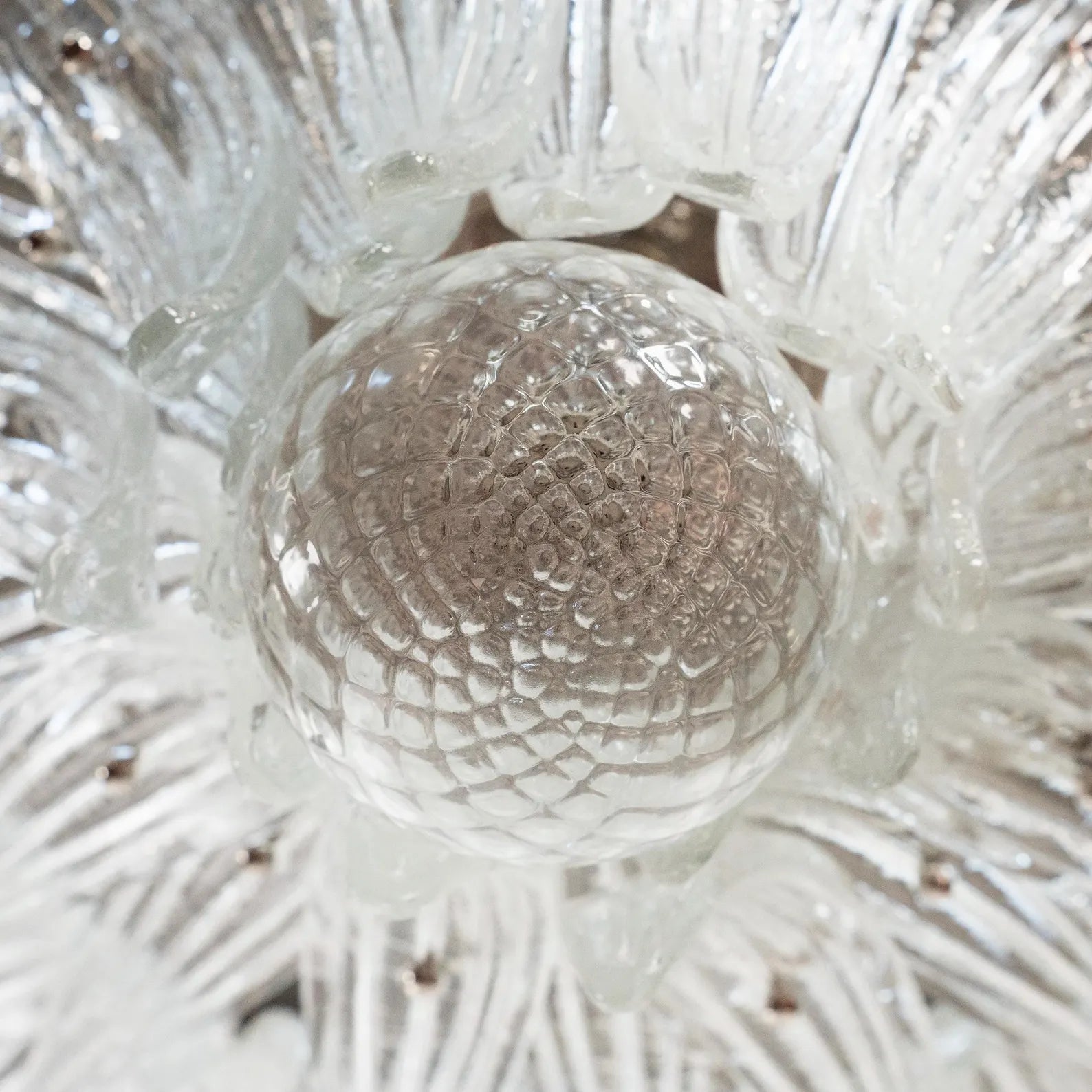 Murano Clear Palmette Chandelier – 2 Tier Ø85 - Bellavé Studio