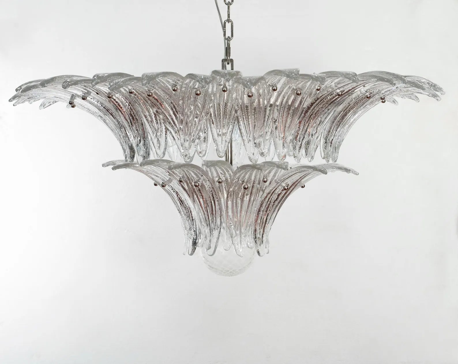 Murano Clear Palmette Chandelier – 2 Tier Ø85 - Bellavé Studio