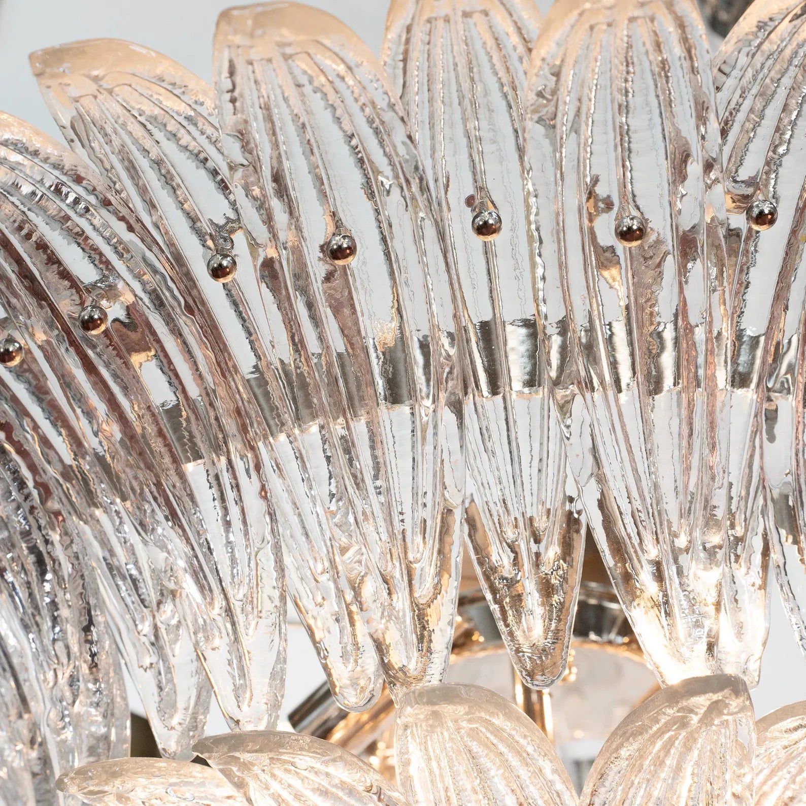 Murano Clear Palmette Chandelier – 2 Tier Ø85 - Bellavé Studio