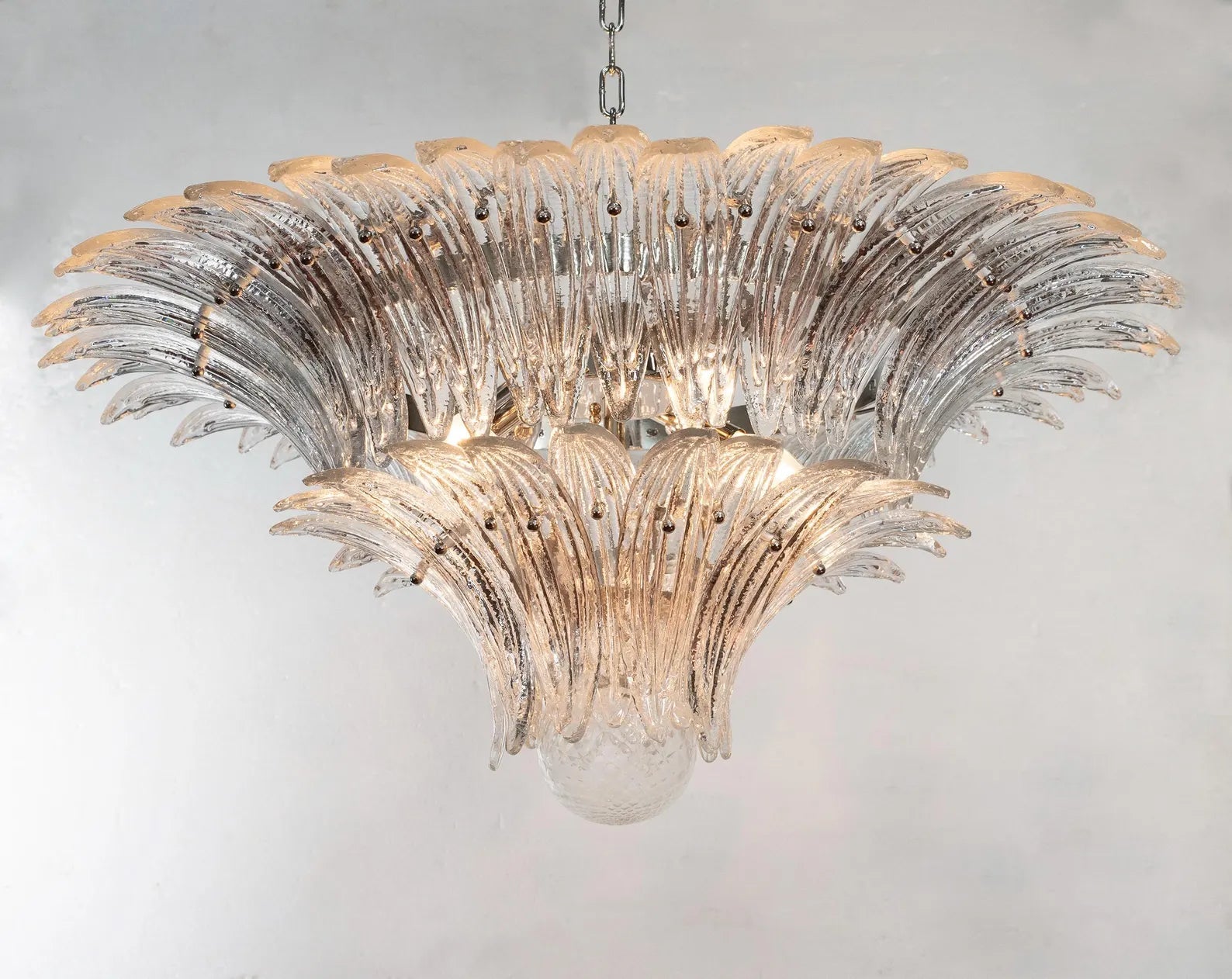 Murano Clear Palmette Chandelier – 2 Tier Ø85 - Bellavé Studio
