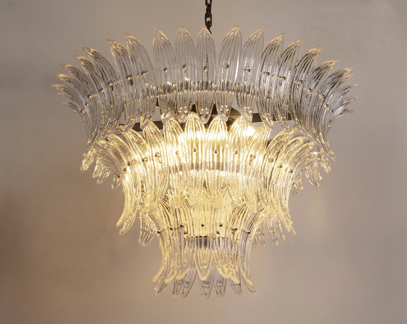 Murano Clear Palmette Chandelier Ø90 - Bellavé Studio