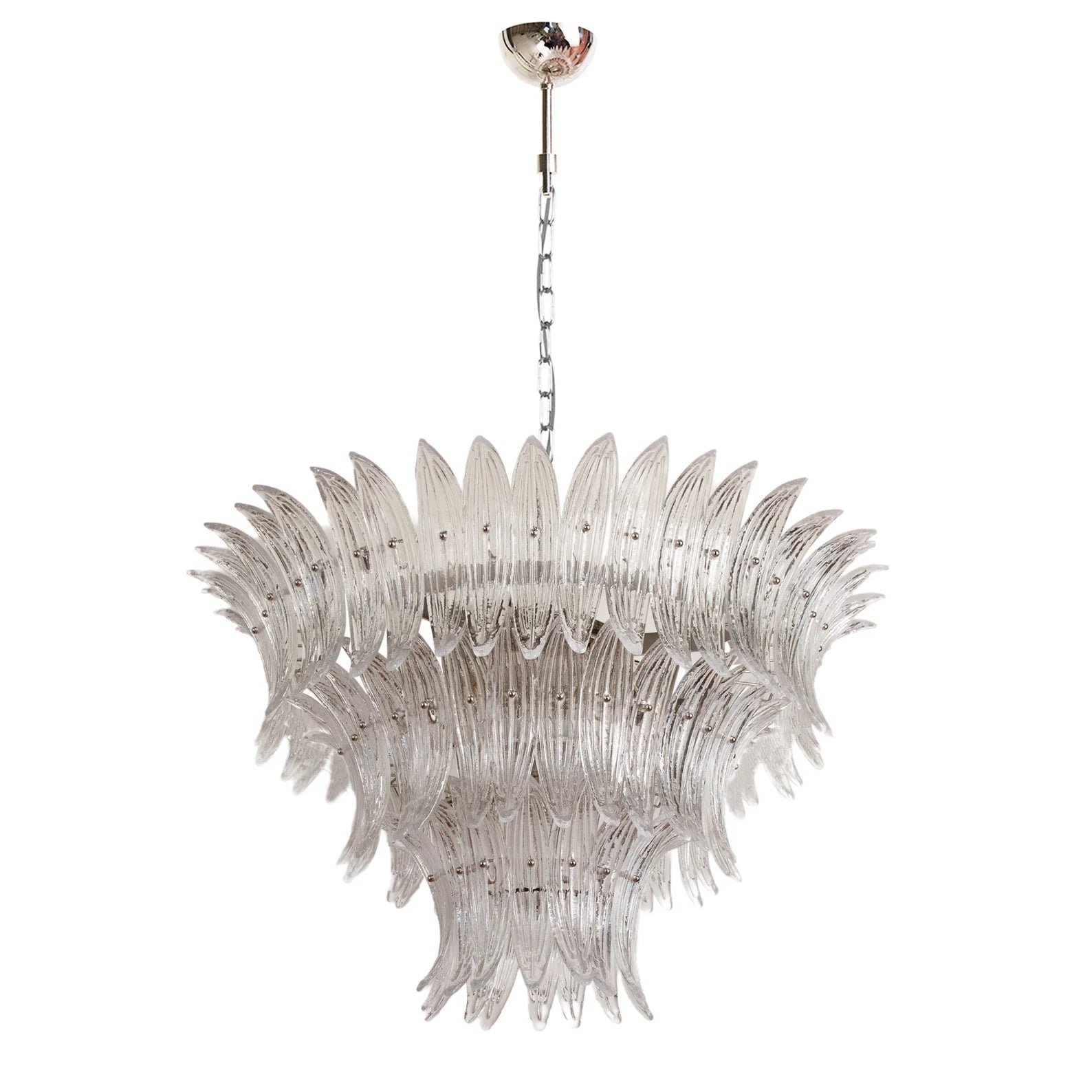Murano Clear Palmette Chandelier Ø90 - Bellavé Studio