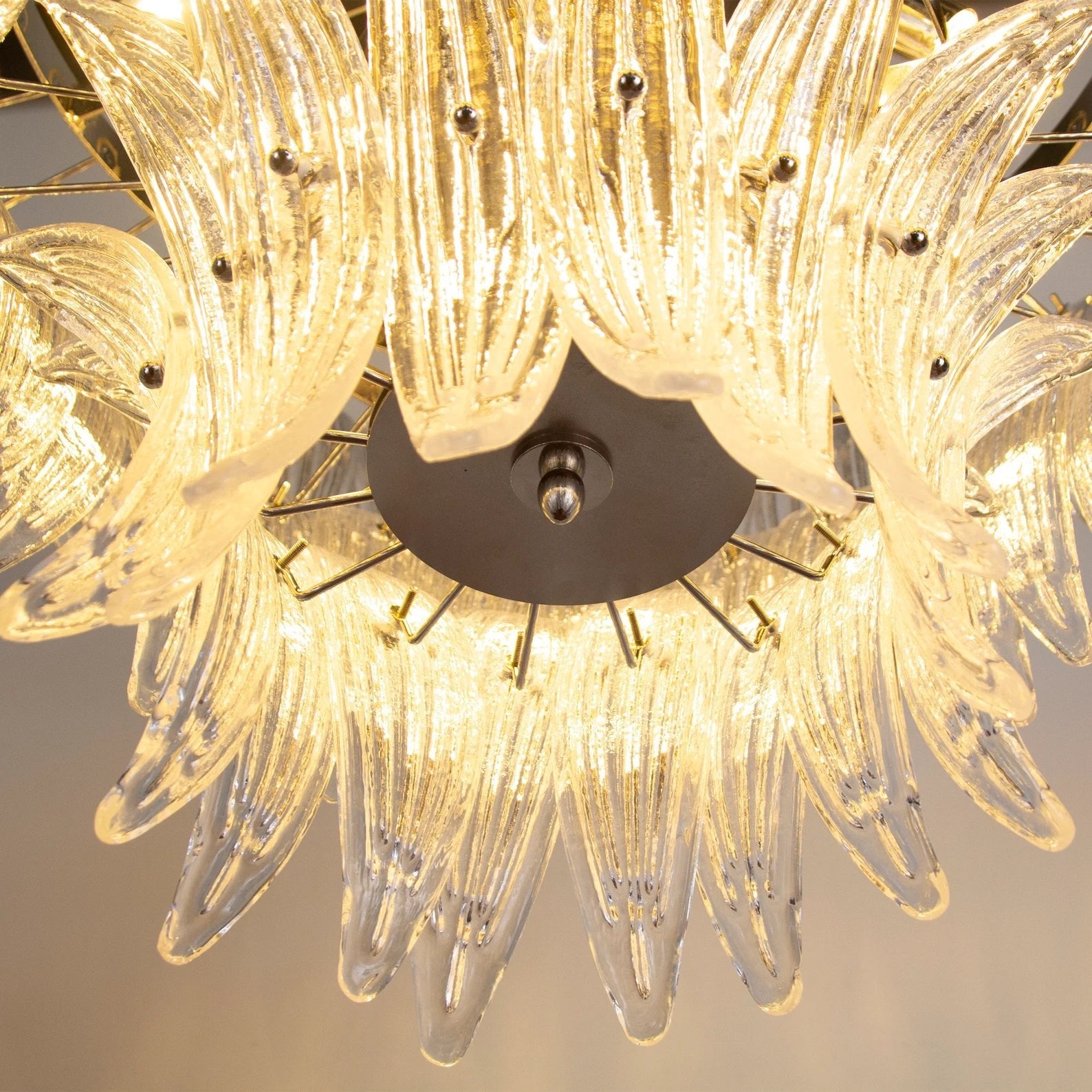 Murano Clear Palmette Chandelier Ø90 - Bellavé Studio