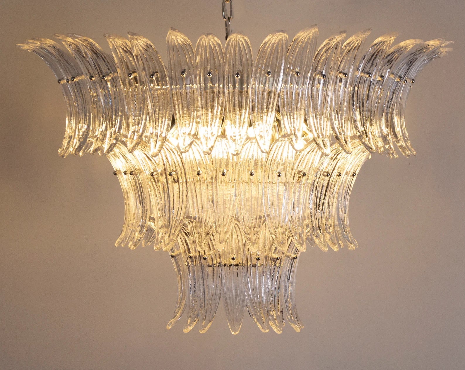 Murano Clear Palmette Chandelier Ø90 - Bellavé Studio