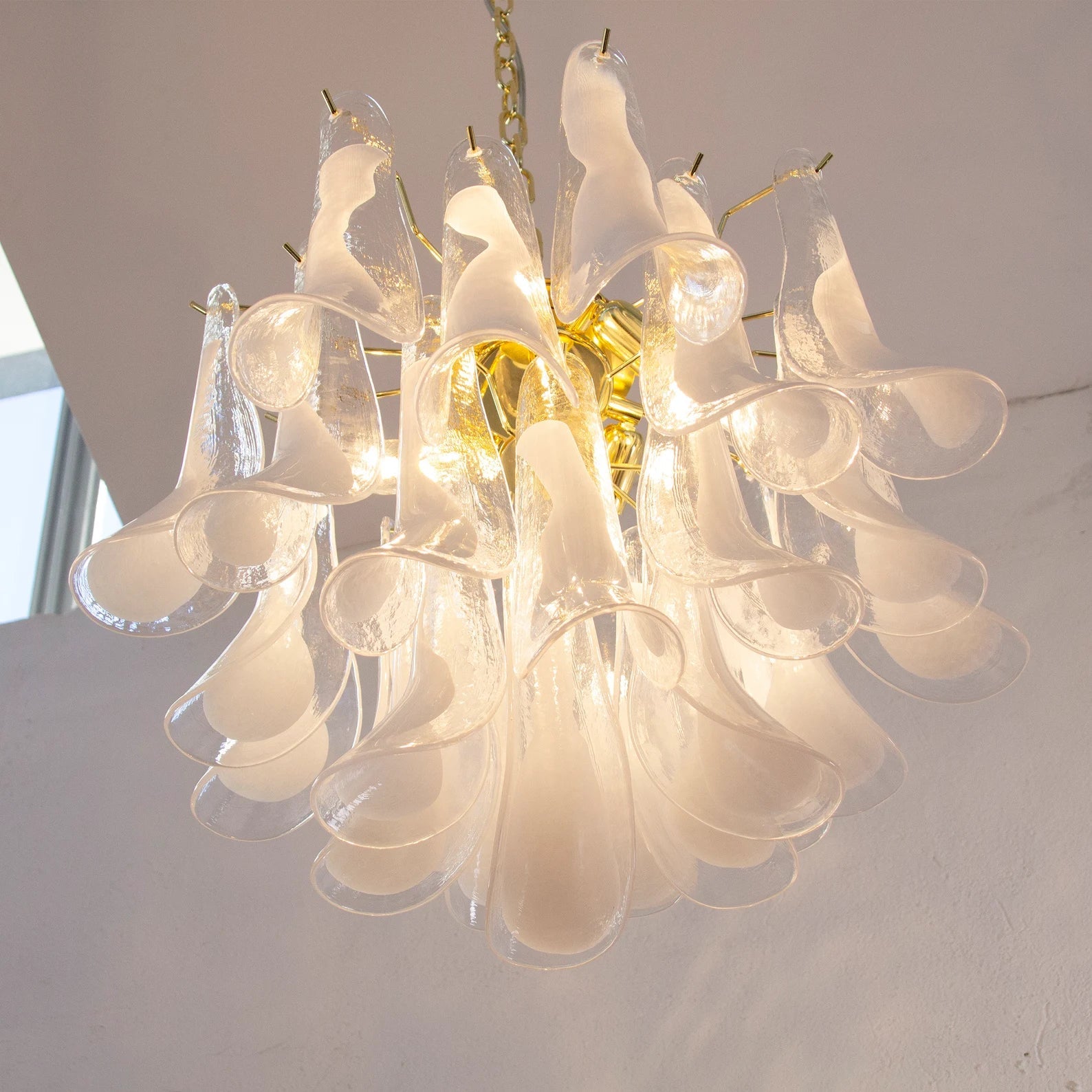 Murano Clear Petali Chandelier Ø57 - 24 glasses - Bellavé Studio