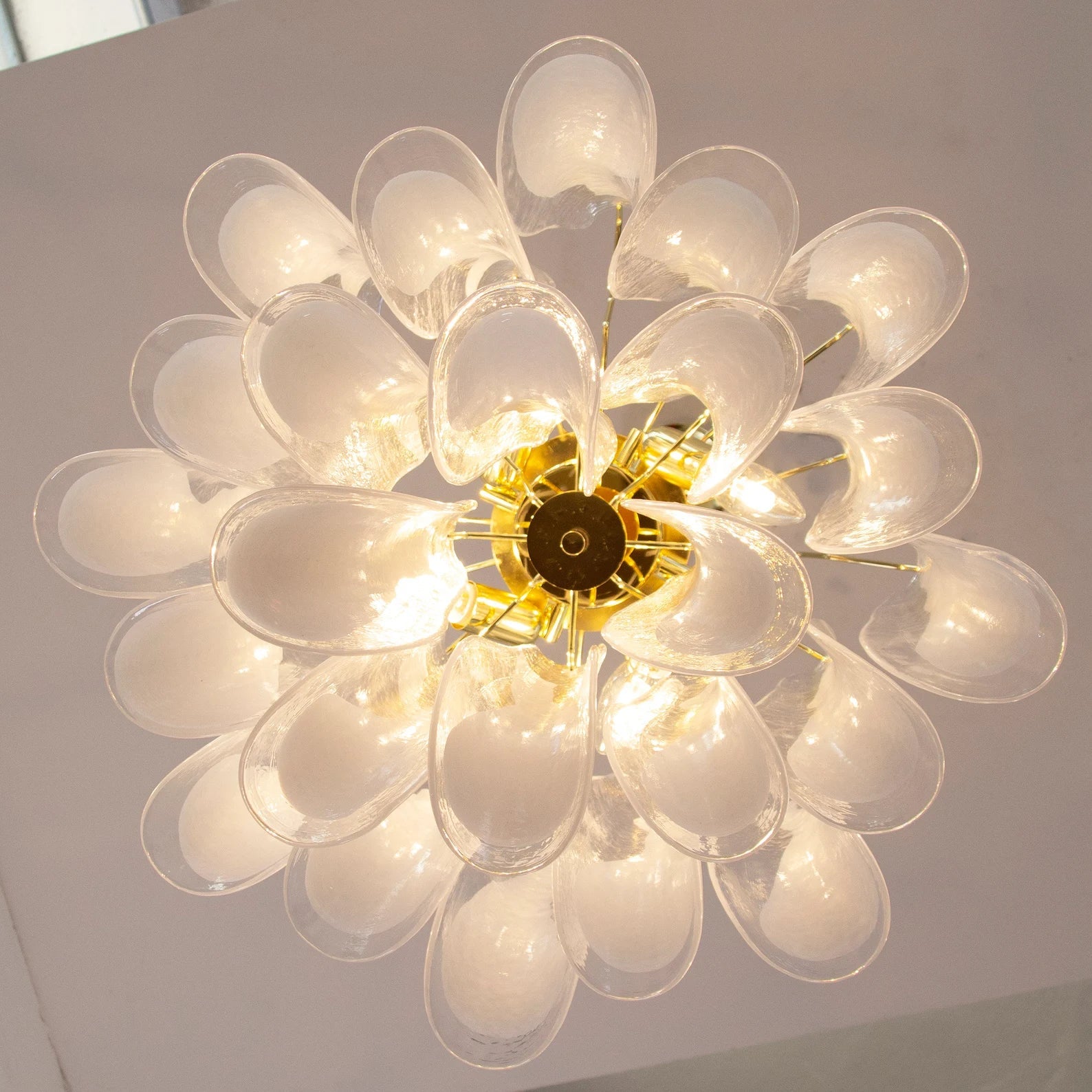 Murano Clear Petali Chandelier Ø57 - 24 glasses - Bellavé Studio