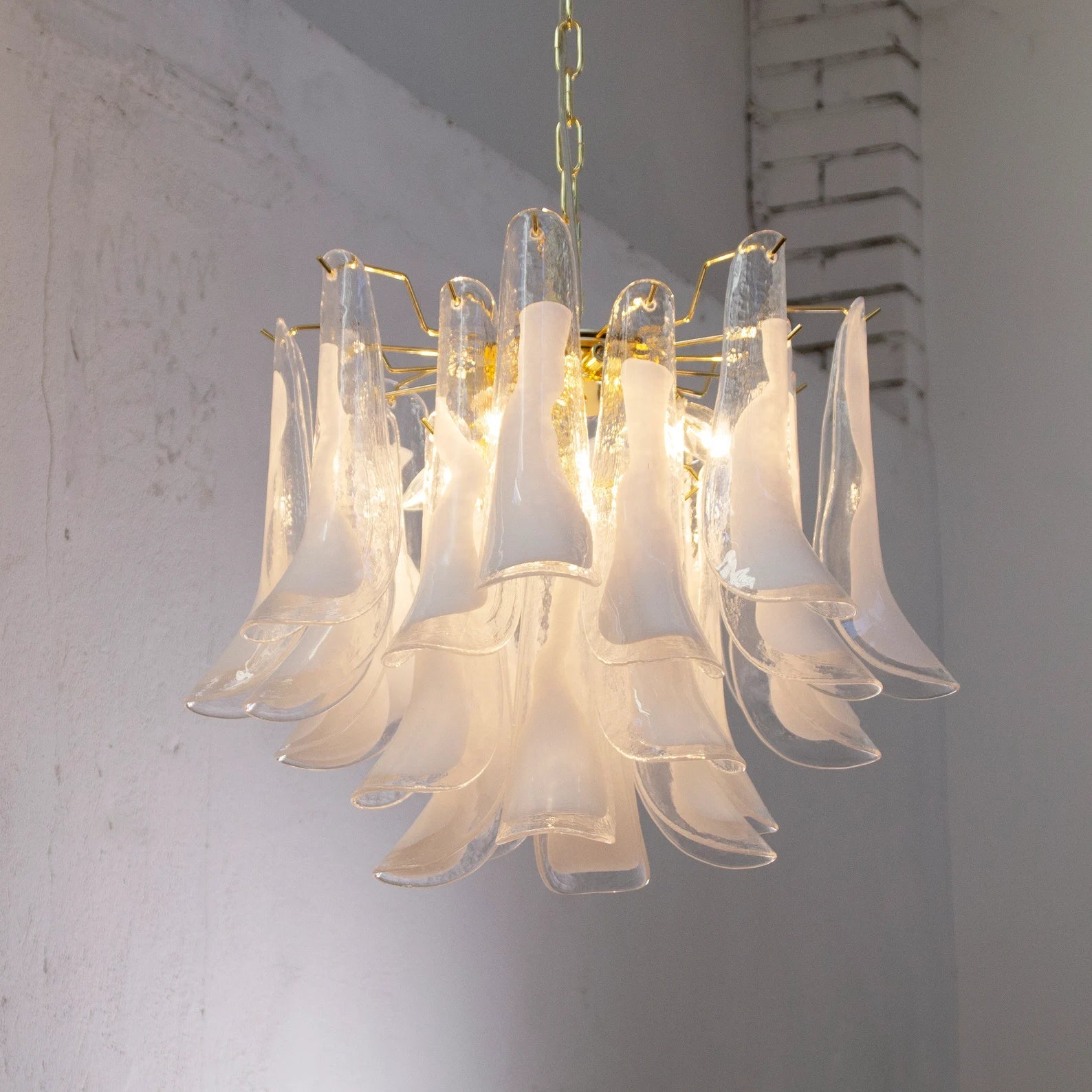 Murano Clear Petali Chandelier Ø57 - 24 glasses - Bellavé Studio