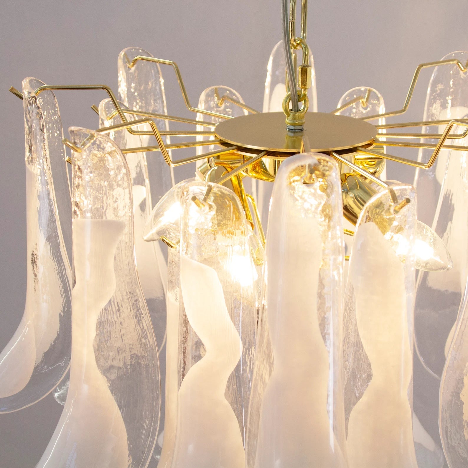 Murano Clear Petali Chandelier Ø57 - 24 glasses - Bellavé Studio