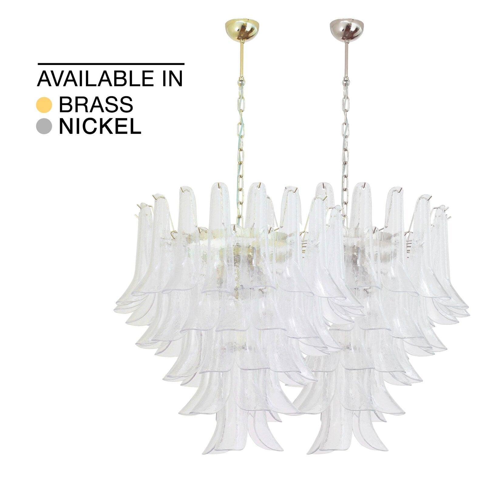 Murano Clear Petali Chandelier Ø75 - 52 Glasses - Bellavé Studio
