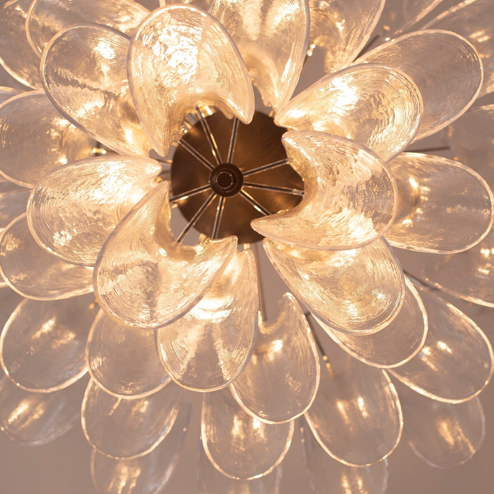 Murano Clear Petali Chandelier Ø75 - 52 Glasses - Bellavé Studio