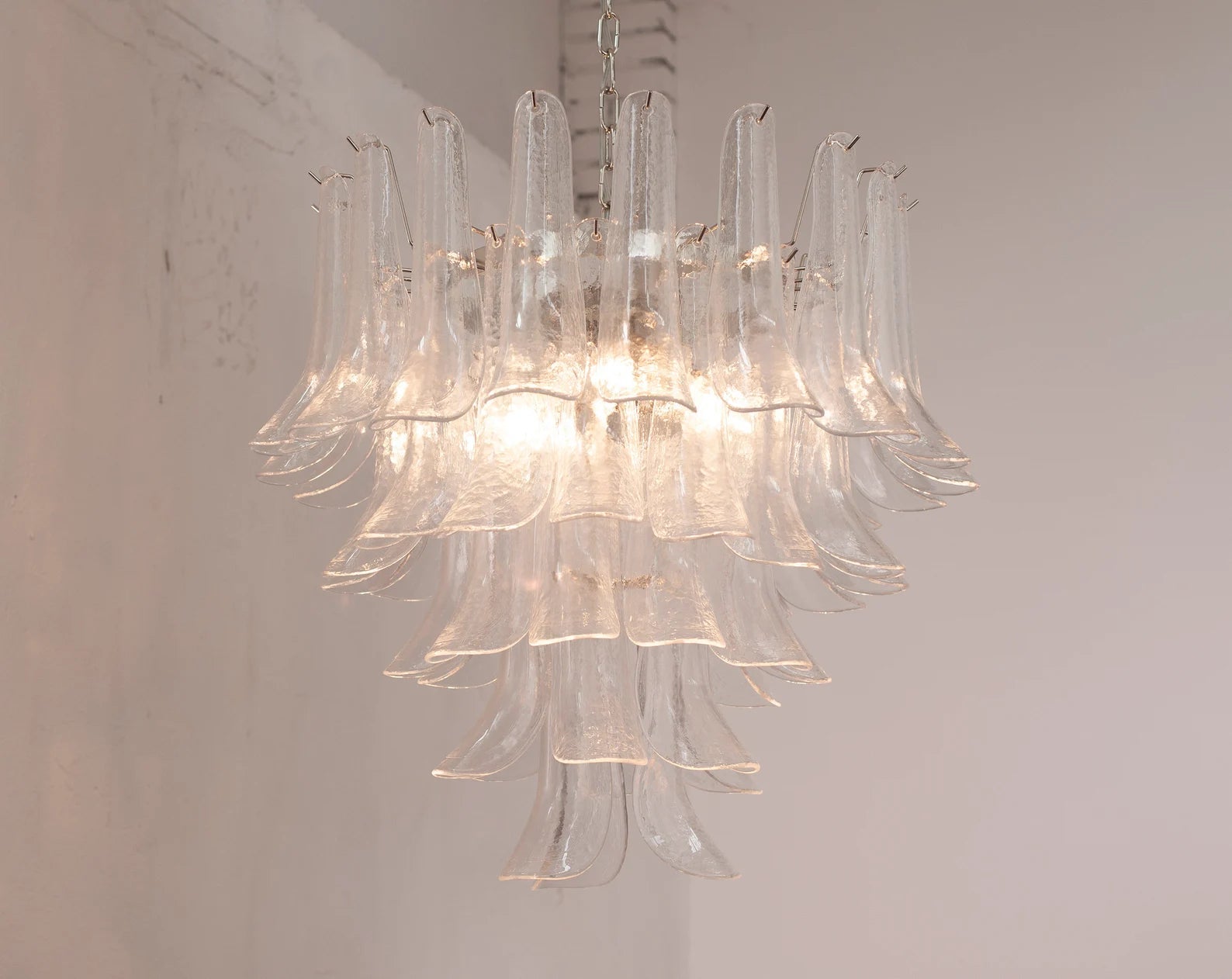 Murano Clear Petali Chandelier Ø75 - 52 Glasses - Bellavé Studio