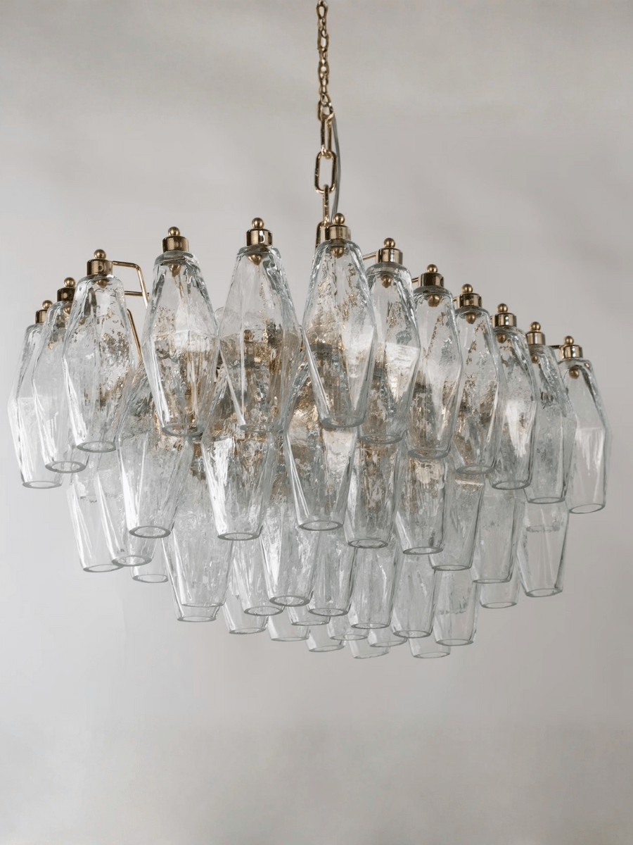 Murano Clear Poliedri Chandelier 50 cm - Bellavé Studio