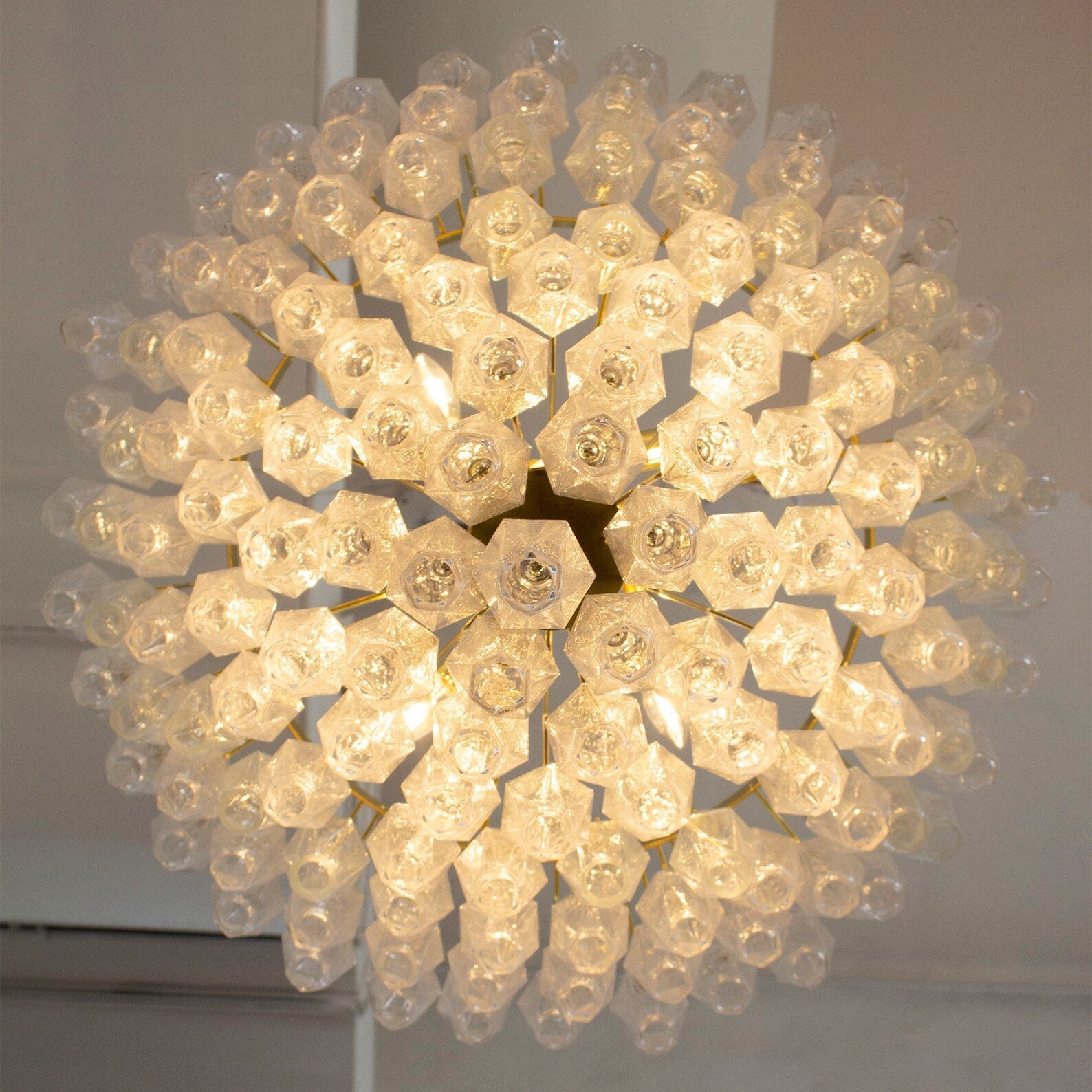 Murano Clear Poliedri Chandelier Ø75 - Bellavé Studio