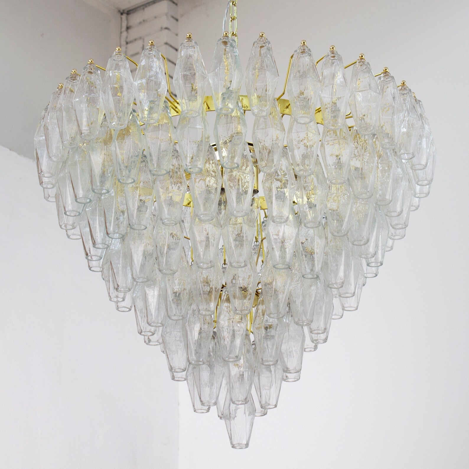Murano Clear Poliedri Chandelier Ø75 - Bellavé Studio