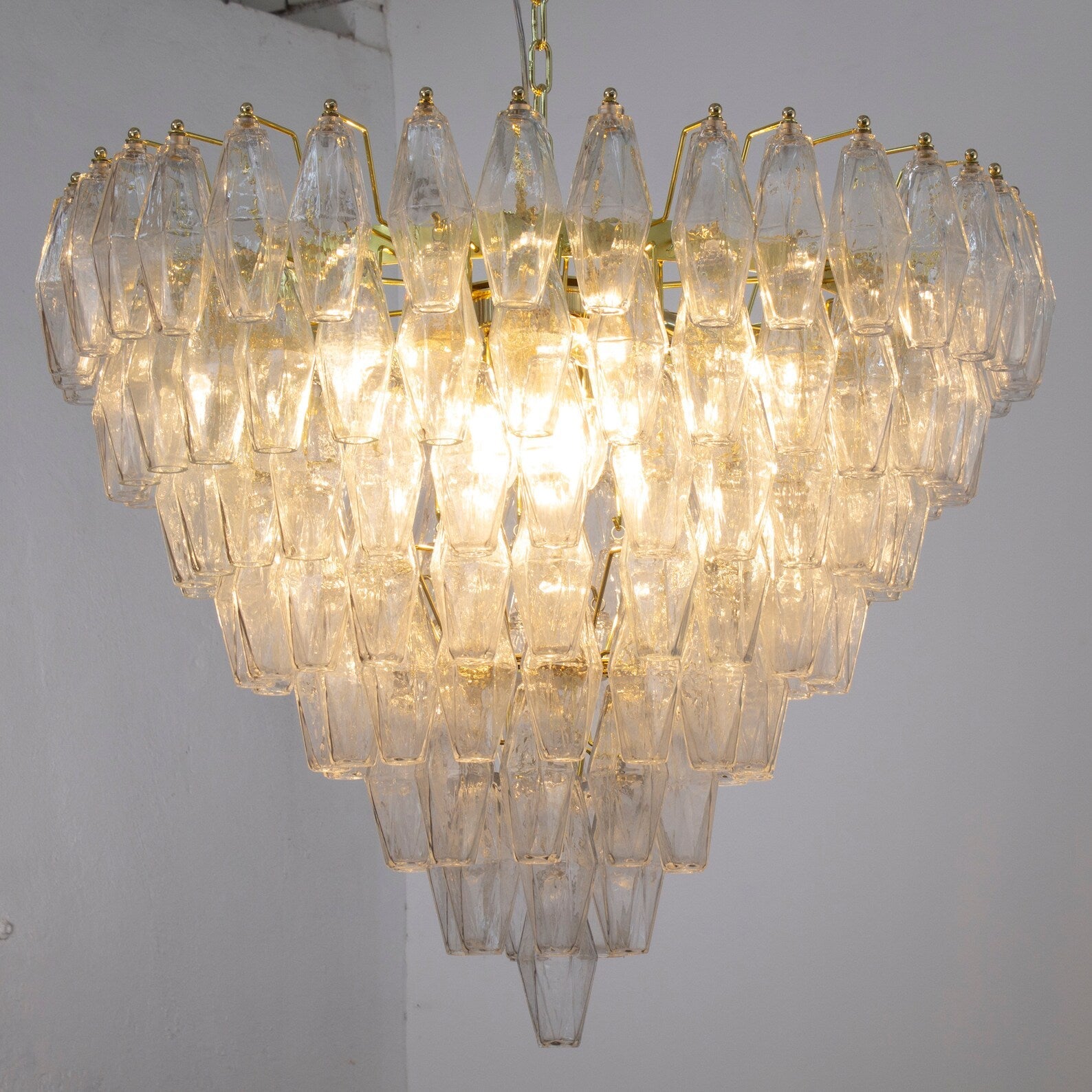 Murano Clear Poliedri Chandelier Ø75 - Bellavé Studio
