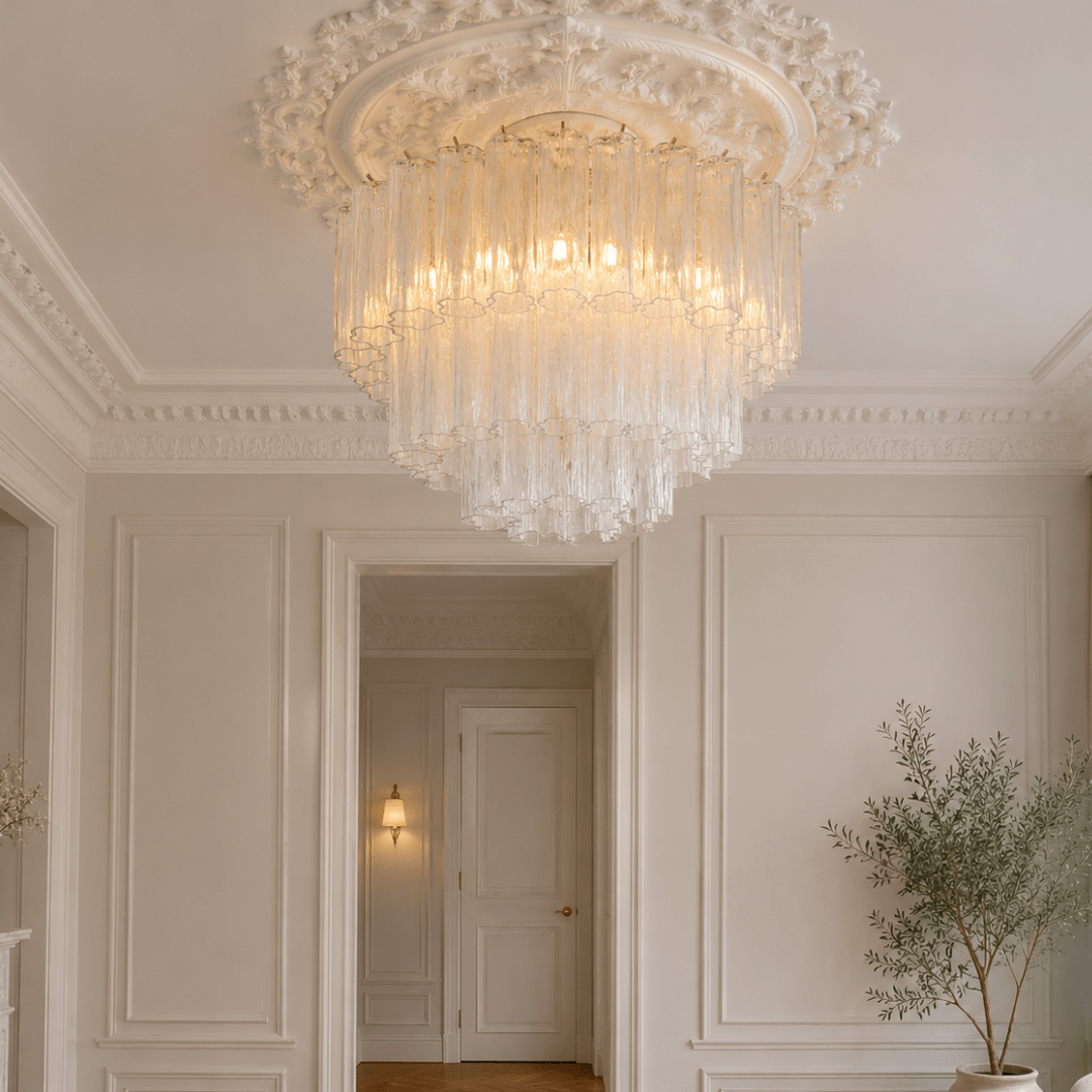 Murano Clear Tronchi Ceiling Light Ø50 – 36 Tubes - Bellavé Studio