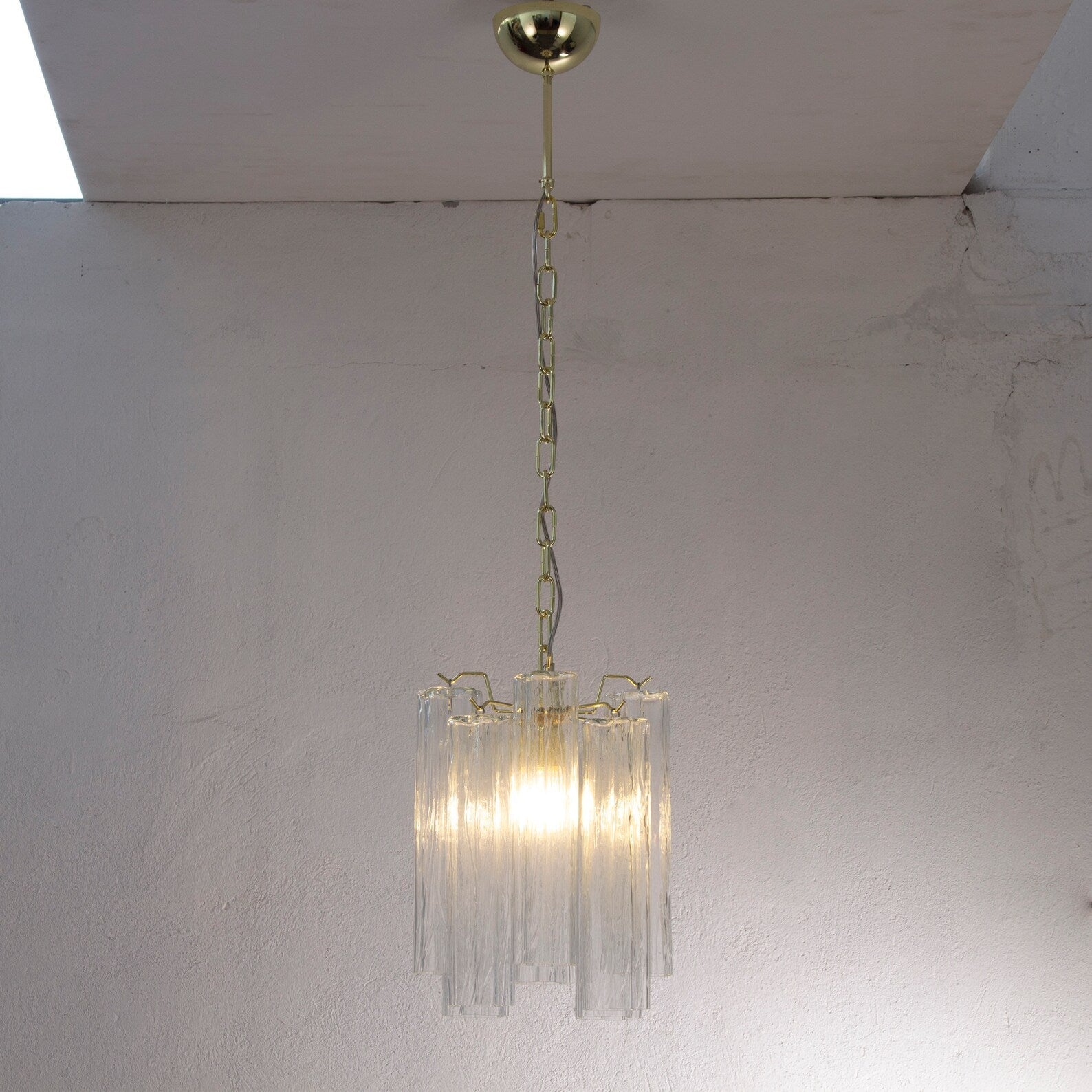 Murano Clear Tronchi Chandelier Ø28 - 8 Tubes - Bellavé Studio