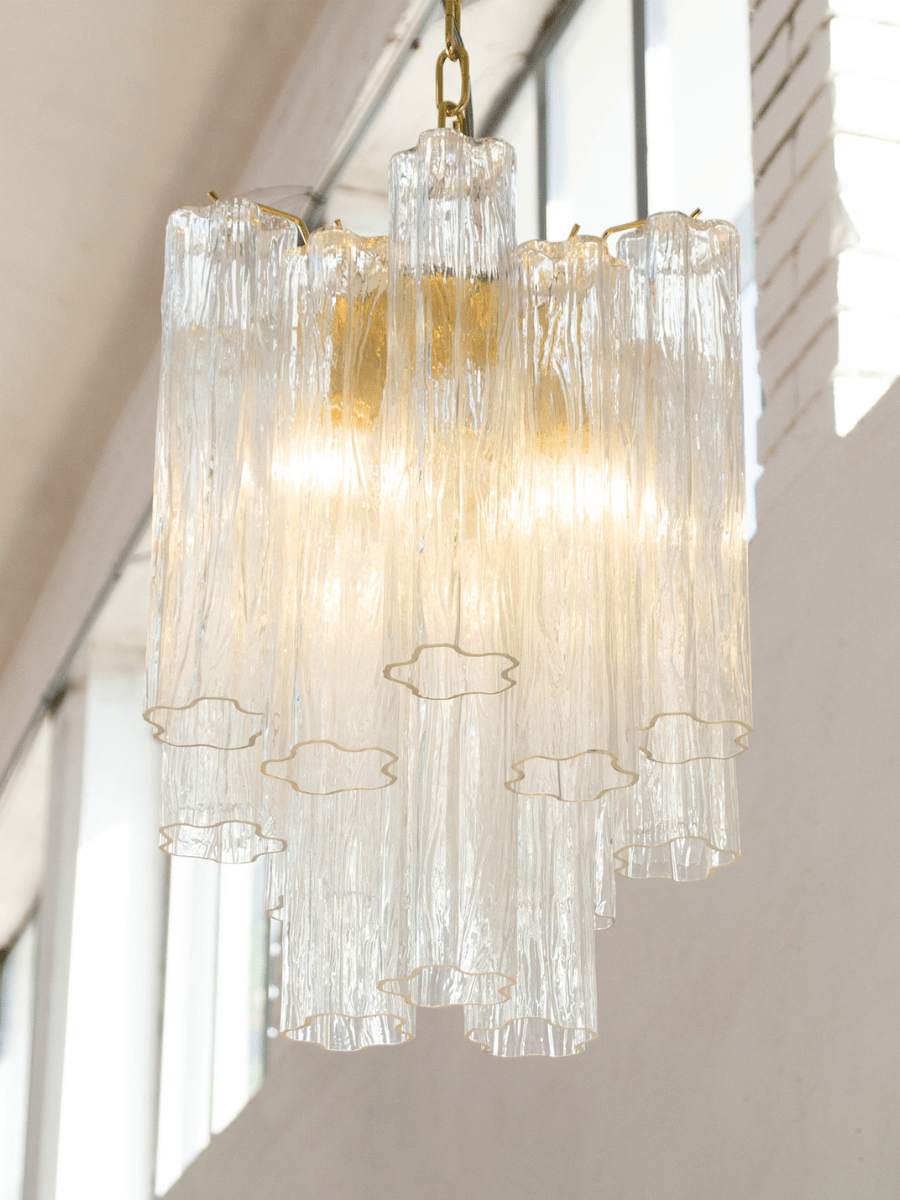 Murano Clear Tronchi Chandelier Ø36 - 15 Tubes - Bellavé Studio