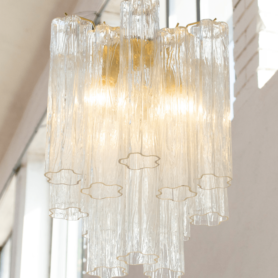 Murano Clear Tronchi Chandelier Ø36 - 15 Tubes - Bellavé Studio