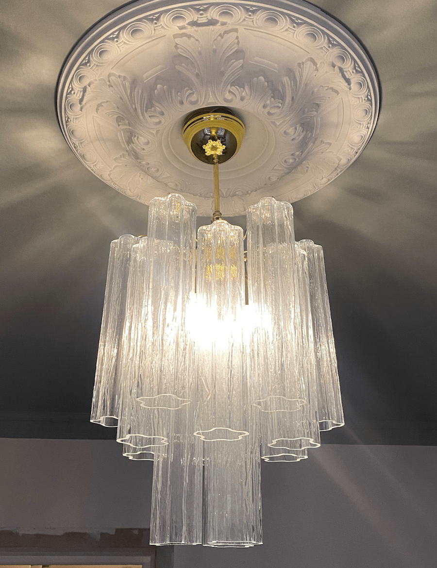 Murano Clear Tronchi Chandelier Ø36 - 15 Tubes - Bellavé Studio