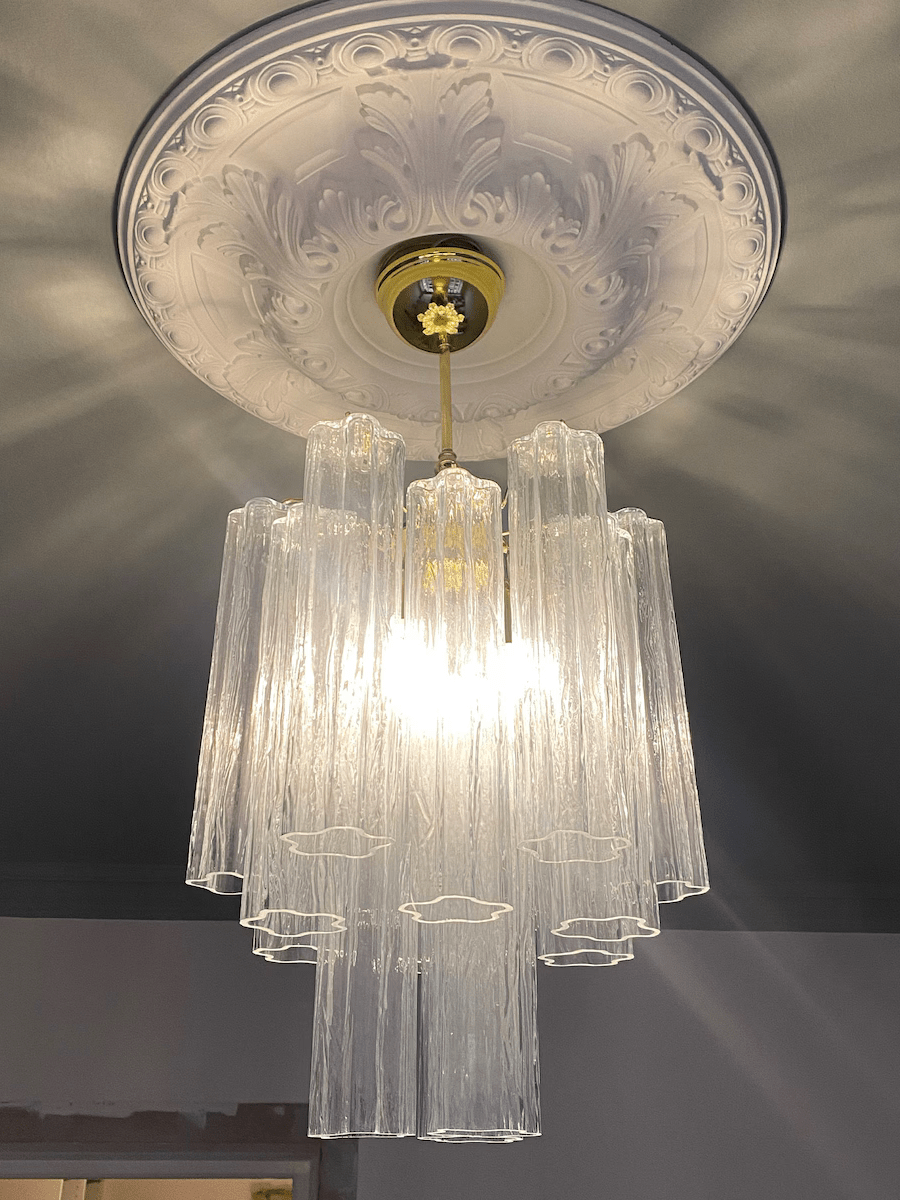Murano Clear Tronchi Chandelier Ø36 - 15 Tubes - Bellavé Studio