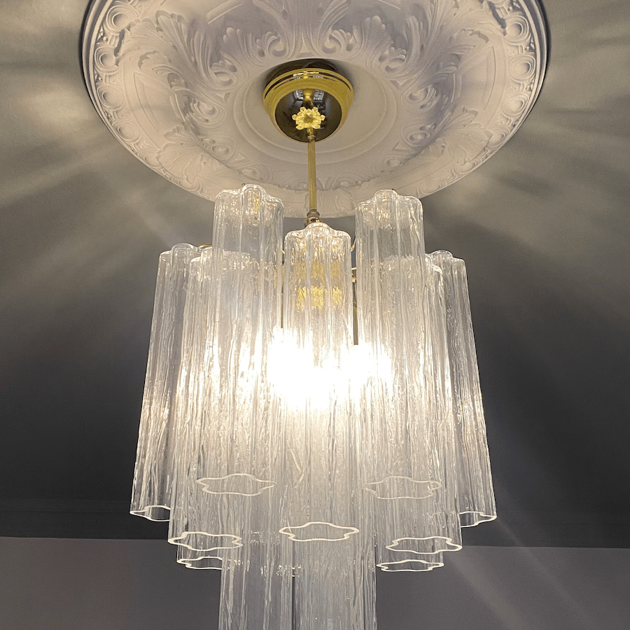 Murano Clear Tronchi Chandelier Ø36 - 15 Tubes - Bellavé Studio