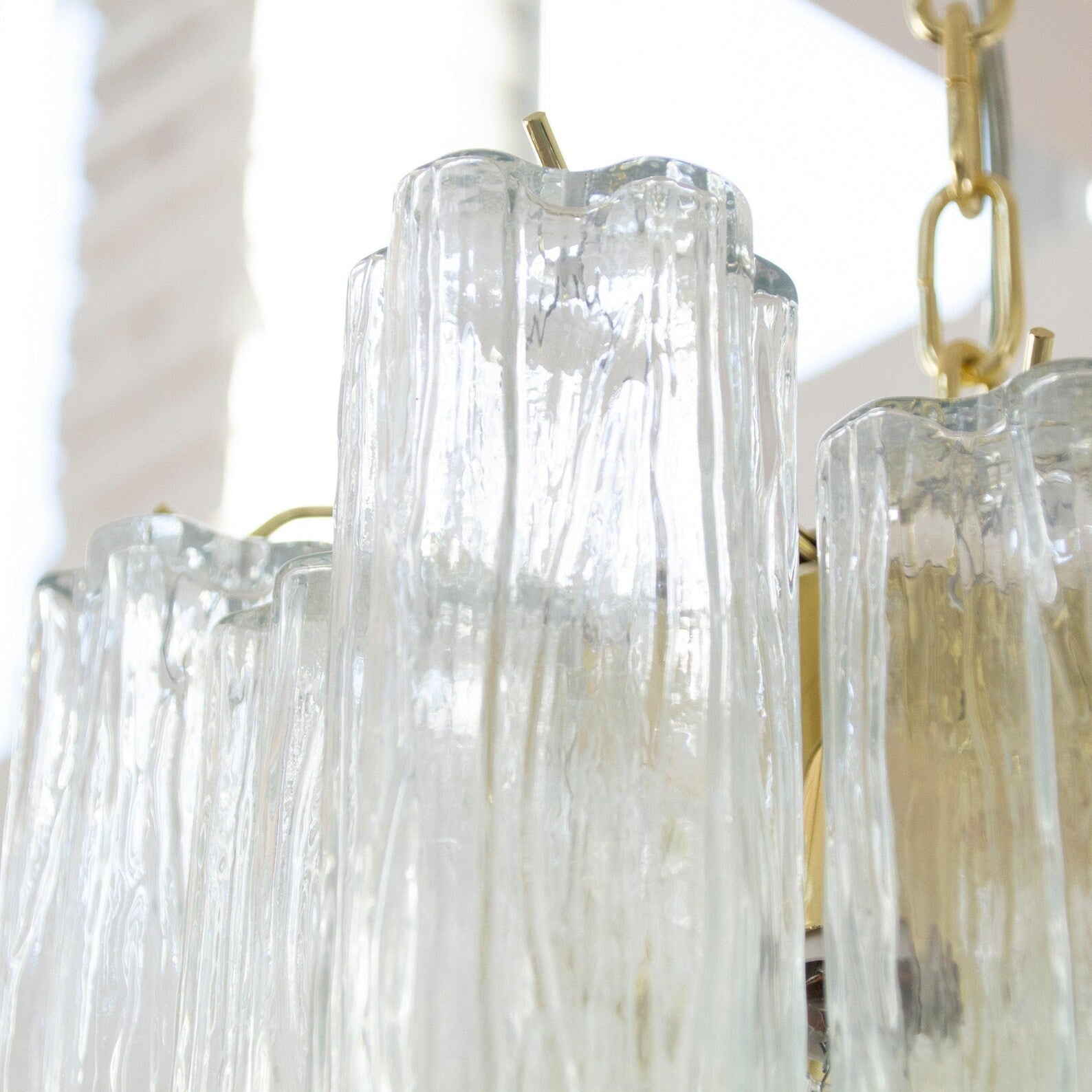 Murano Clear Tronchi Chandelier Ø36 - 15 Tubes - Bellavé Studio