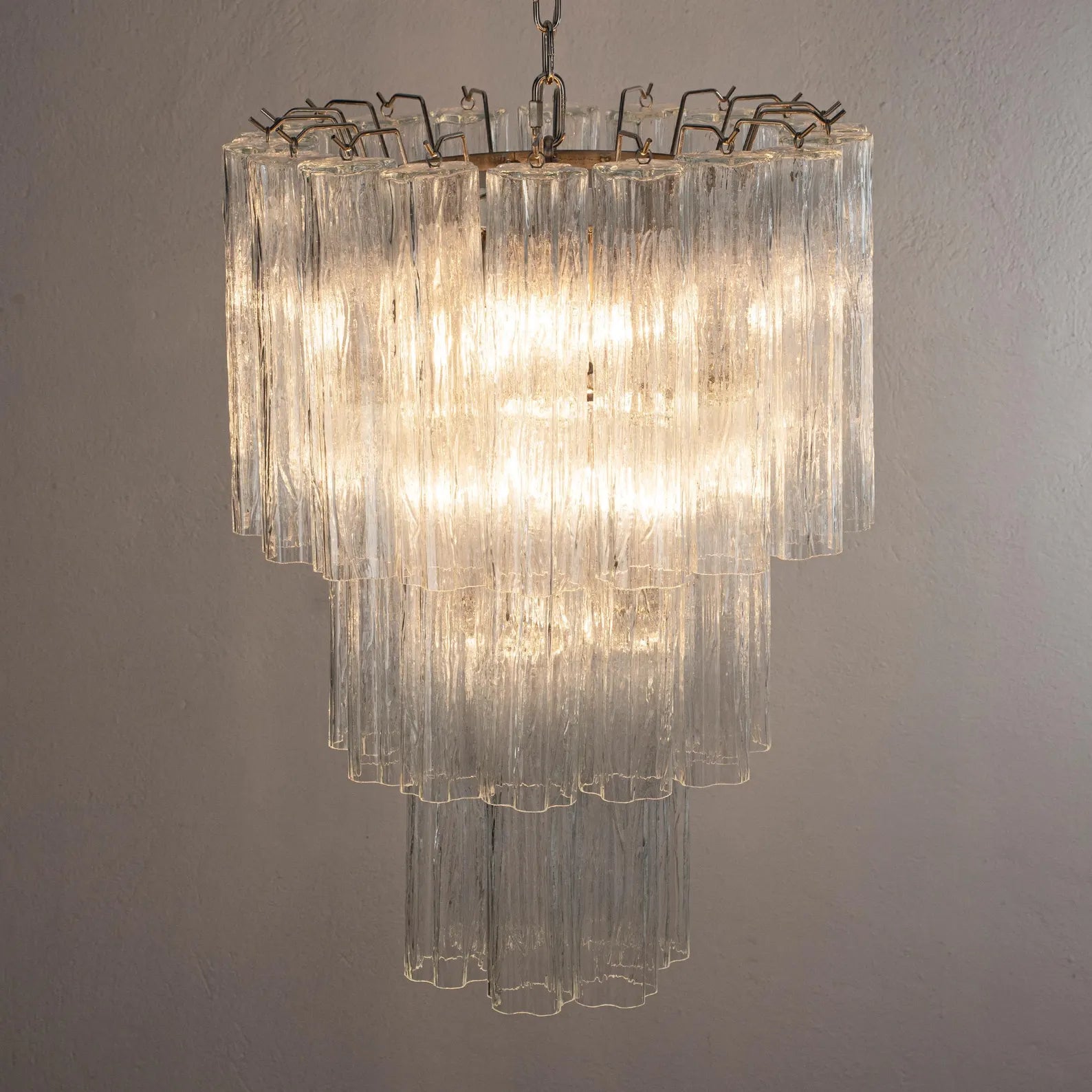 Murano Clear Tronchi Chandelier Ø50 - 36 Tubes - Bellavé Studio