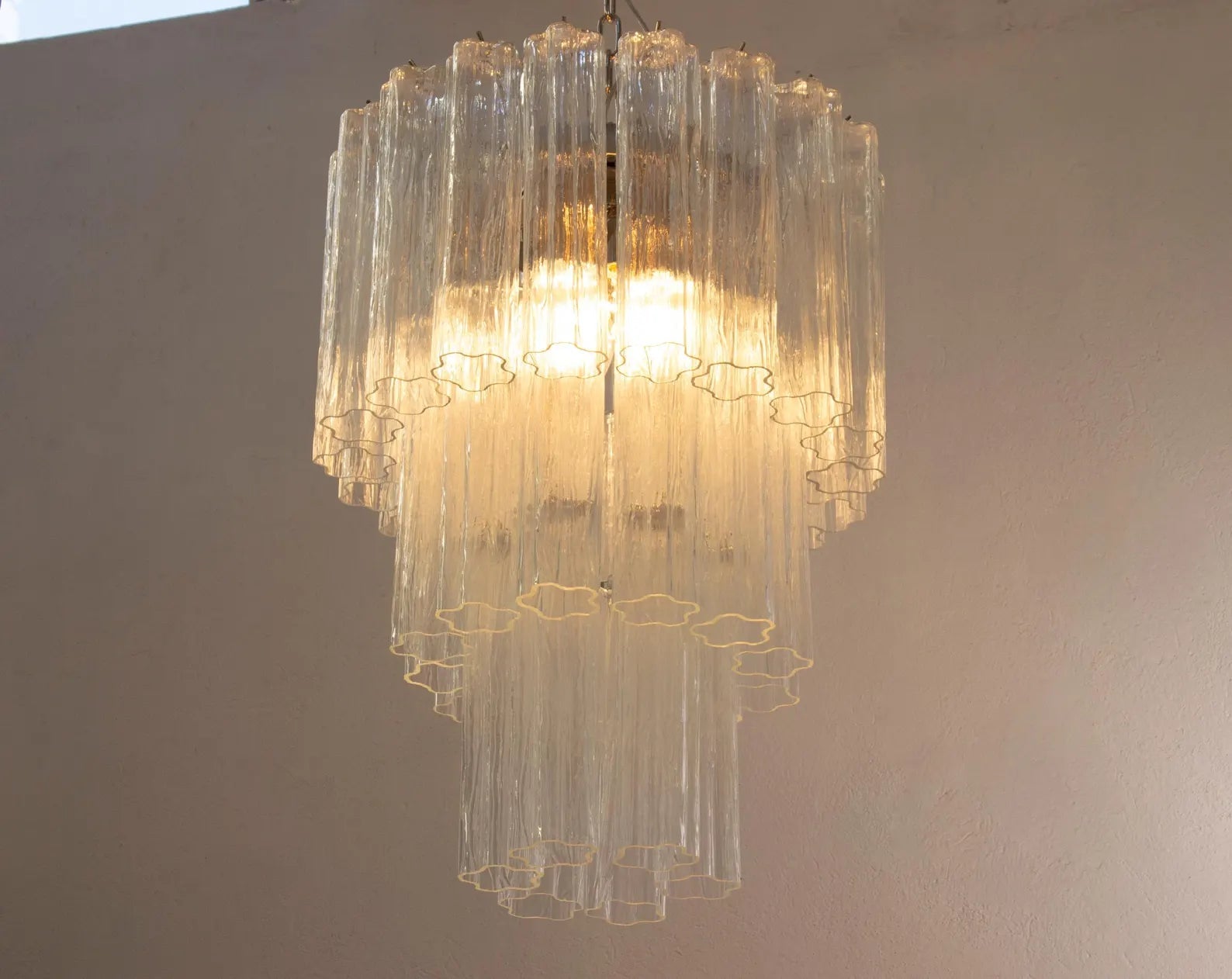 Murano Clear Tronchi Chandelier Ø50 - 36 Tubes - Bellavé Studio